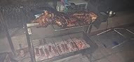 VEVOR Rotisserie Grill with Windscreen, BBQ Whole Pig Lamb Goat Charcoal Spit Grill, 35 Inch 90 Lbs Capacity, Electric 42W Motor Stainless Steel Roaster with Lockable Wheels, for Camping Outdoor customer photo 2