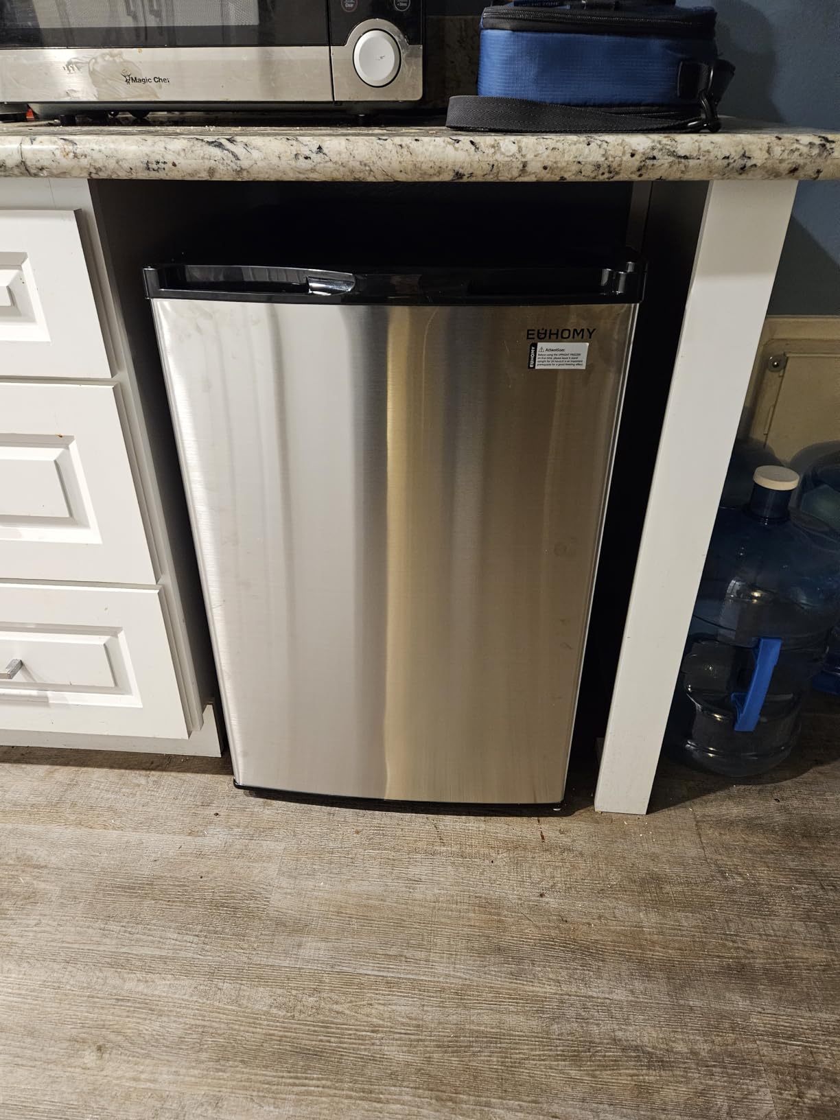 EUHOMY 1.1 Cubic Feet Mini Freezer, Countertop, Single Door Compact Upright Freezer with Reversible Door, Removable Shelves, Small freezer for Home/Dorms/Apartment/Office, New Black customer photo 2