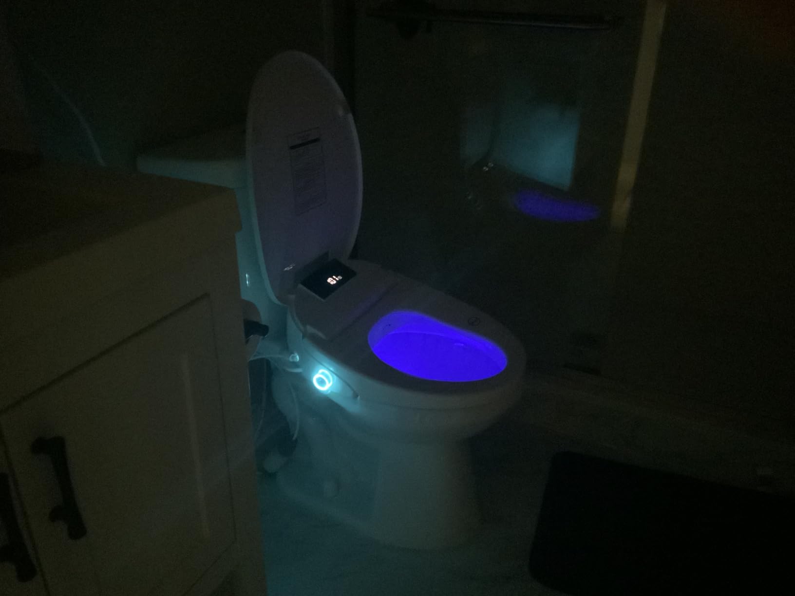XCQQ Electric Bidet Toilet Seat with Remote, Heated Toilet Seat, Instant Warm Water, Warm Air Dryer, Rear & Feminine with Oscillating Cleansing, Night Light, Slow Close Lid, LED Display - Elongated customer photo 2