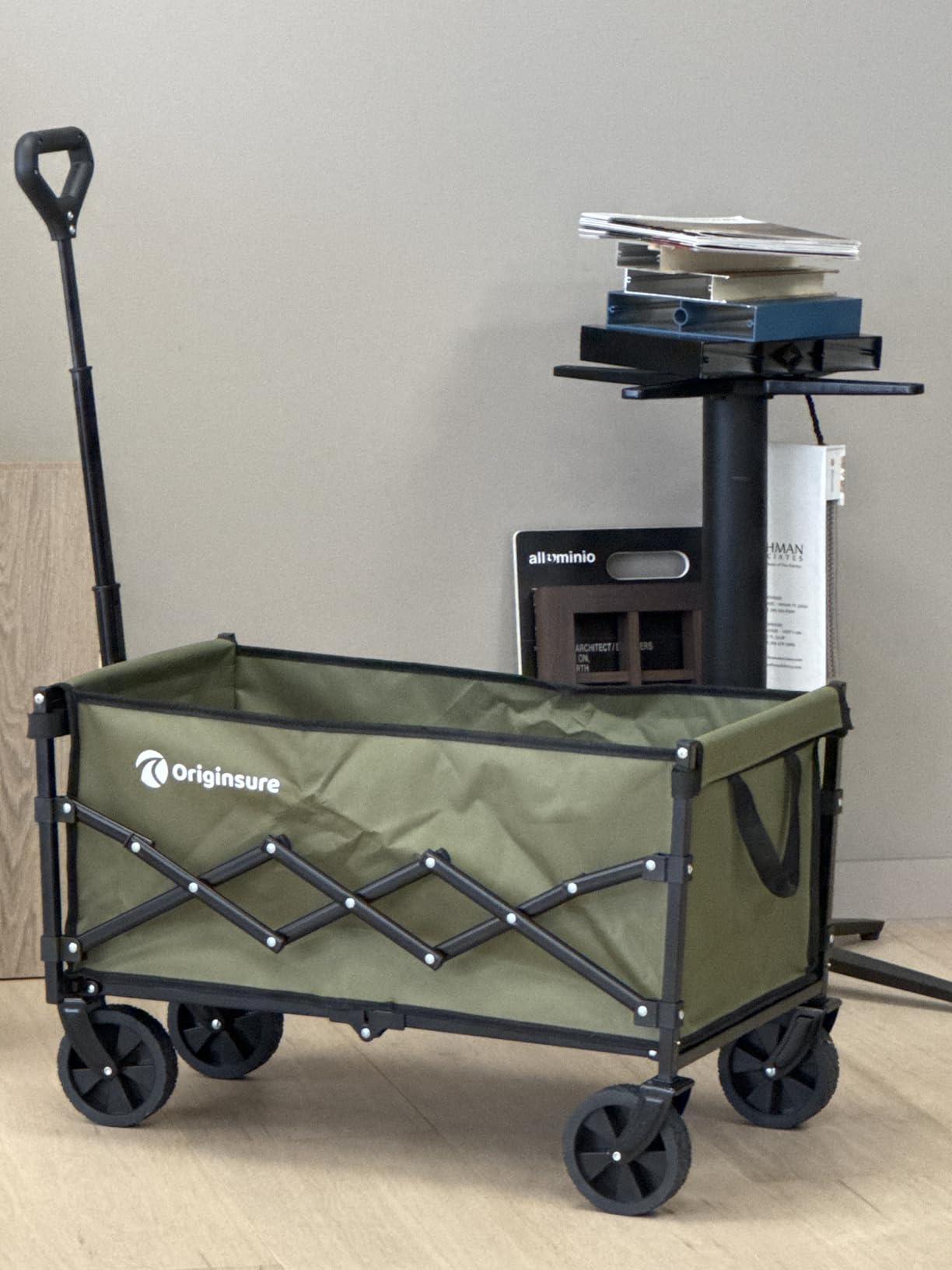 Originsure Collapsible Wagon Cart Foldable - Lightweight Portable Heavy Duty Folding Beach Wagons with Wheels - Outdoor Utility Carts for Grocery, Camping, Shopping, Sports, Garden with Large Capacity customer photo 1