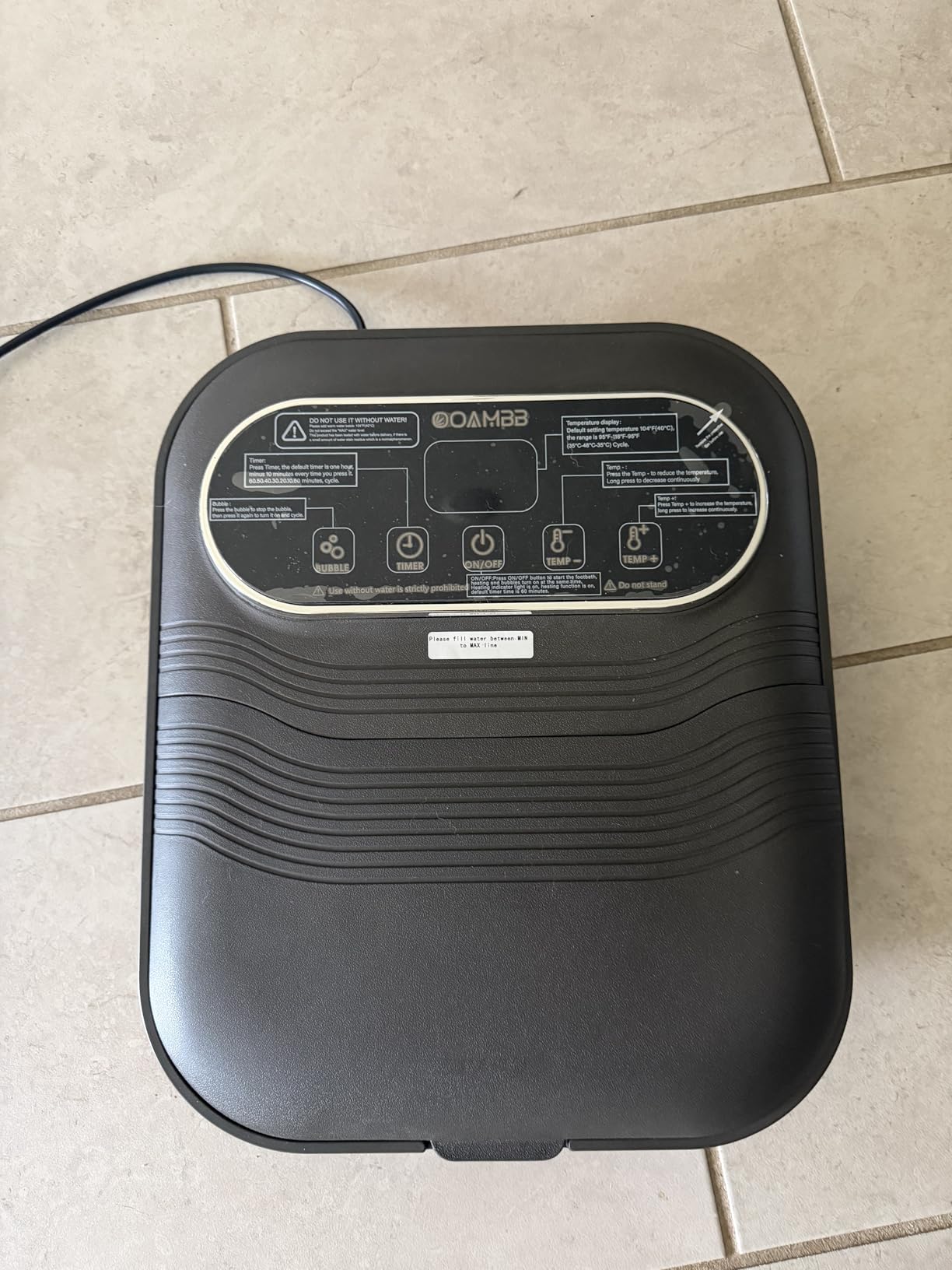 OOAMBB Collapsible Foot Spa with Heat, Bubble and Temp Control, Foot Bath Massager with XL Touch Screen and Massage Rollers, Foot Soaking Tub, Pedicure Foot spa for Stress Relief (Grey) customer photo 1