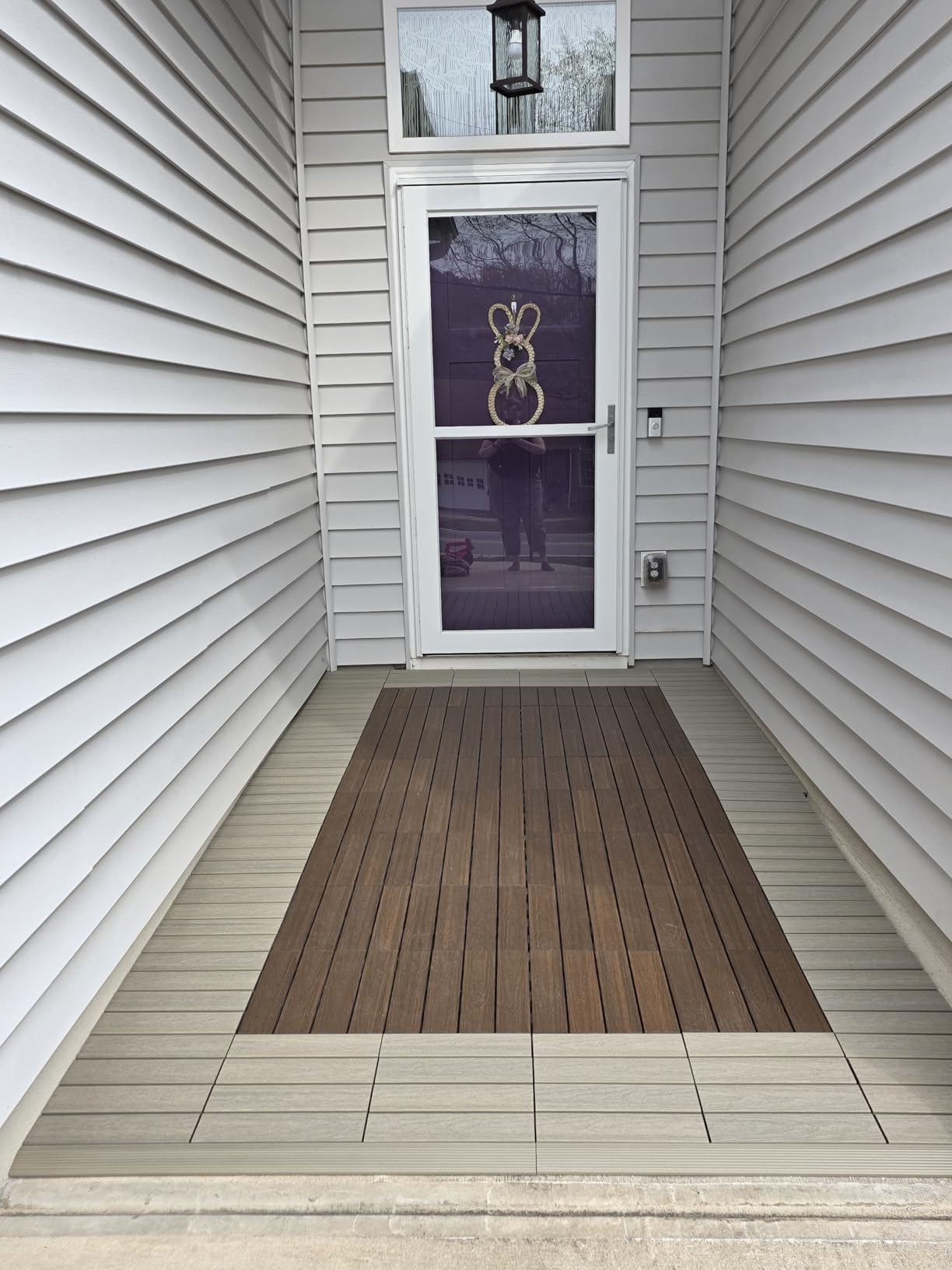 NewTechWood UltraShield Naturale 1 ft. x 1 ft. Quick Deck Outdoor Composite Deck Tile (10 sq. ft. Per Box) - Argentinian Silver Gray customer photo 2