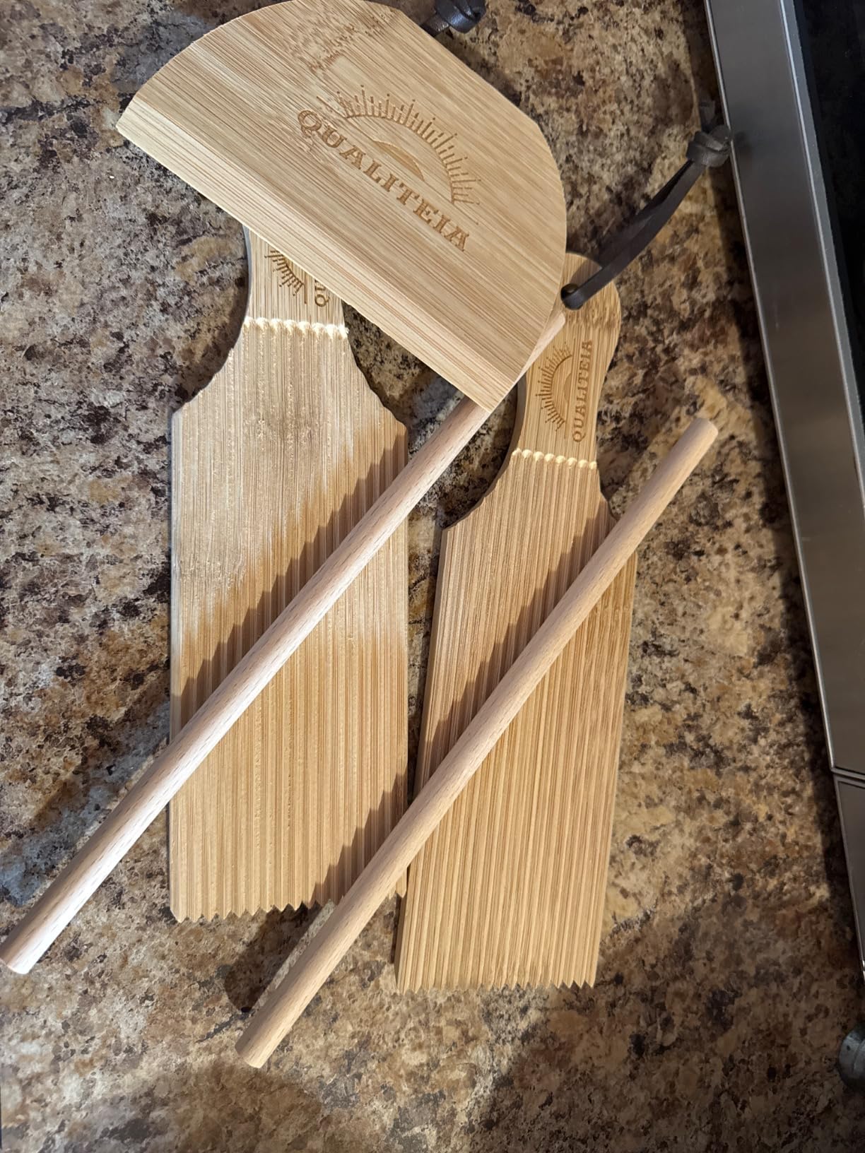 Gnocchi Board Set for Rolling Dough - 2x Paddles, 2x Rollers & 1x Cutter, Bamboo customer photo 1