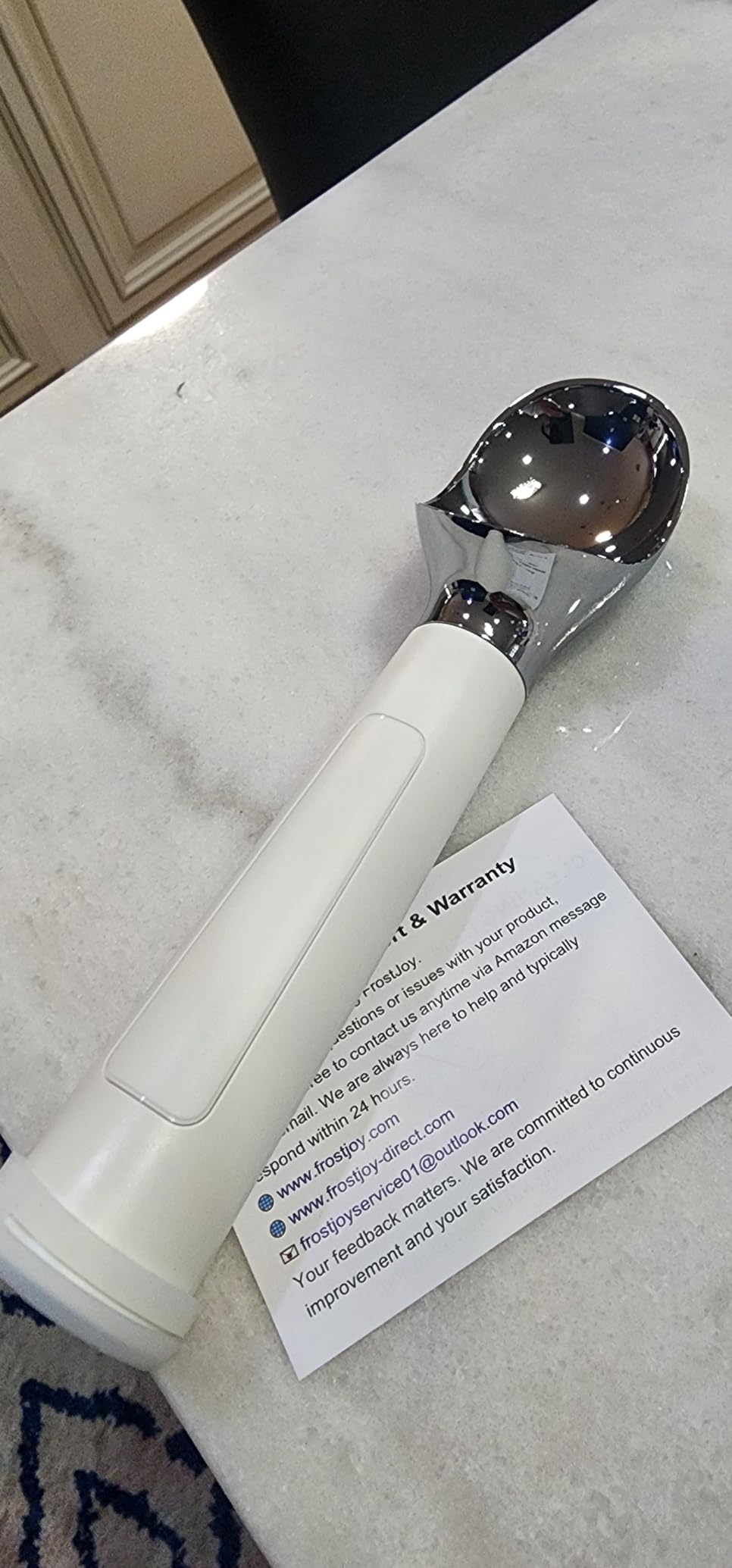 Heated Ice Cream Scoop Rechargeable, Electric Warming Ice Cream Scooper with LED Display, Heats to 158°F for Hard Ice Cream, Easy for Seniors & Kids, IP67 Waterproof (White, 2 oz) customer photo 1