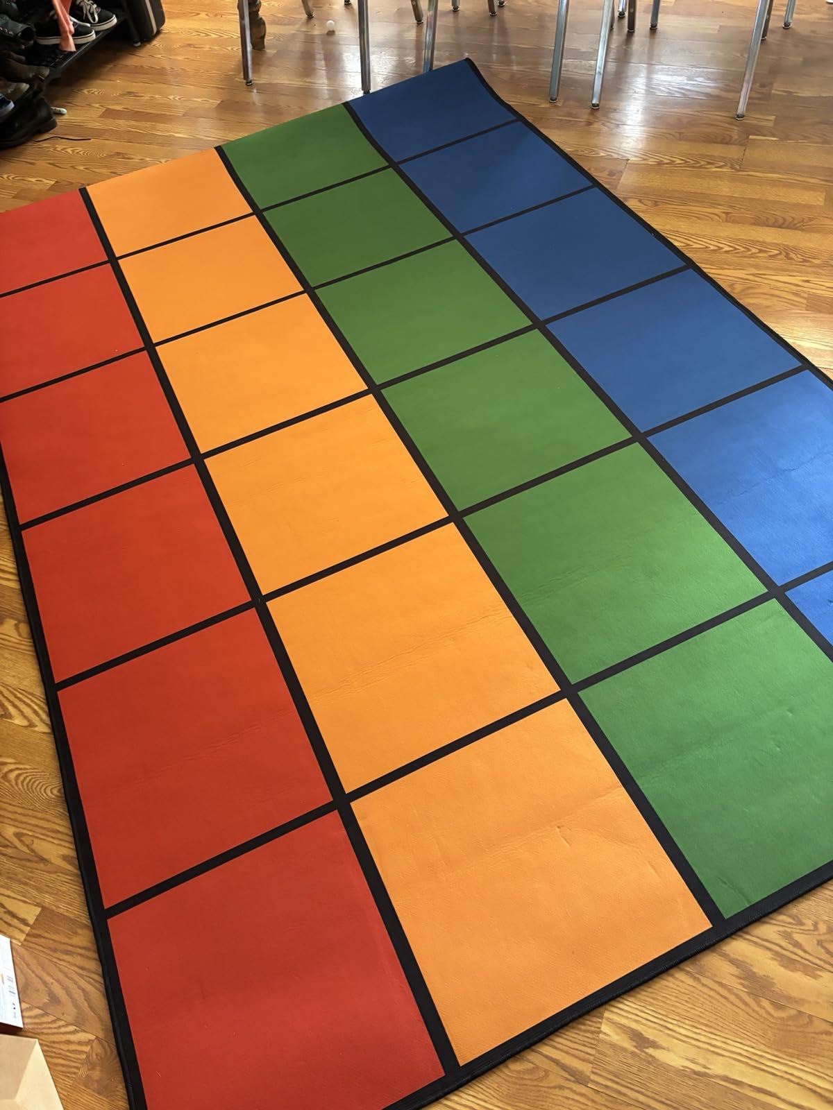 Classroom Rug Elementary 8'x12' Carpets Large Rainbow Rugs 24 Seats for Class customer photo 1