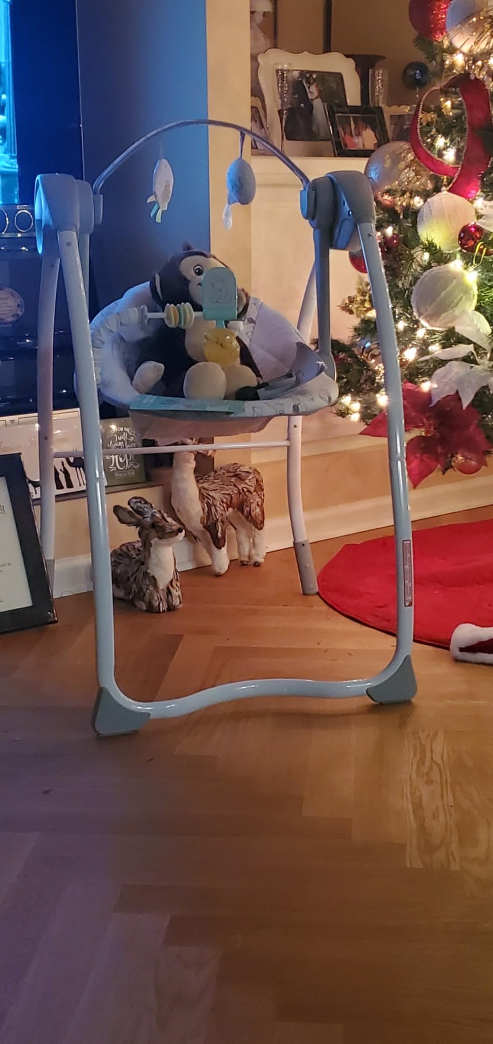 Bright Starts Disney Baby Winnie The Pooh Milestone Swing, Classic Pals, Foldable Design with Toys & Melodies, Unisex, Newborn+ (6-20 lbs) customer photo 2