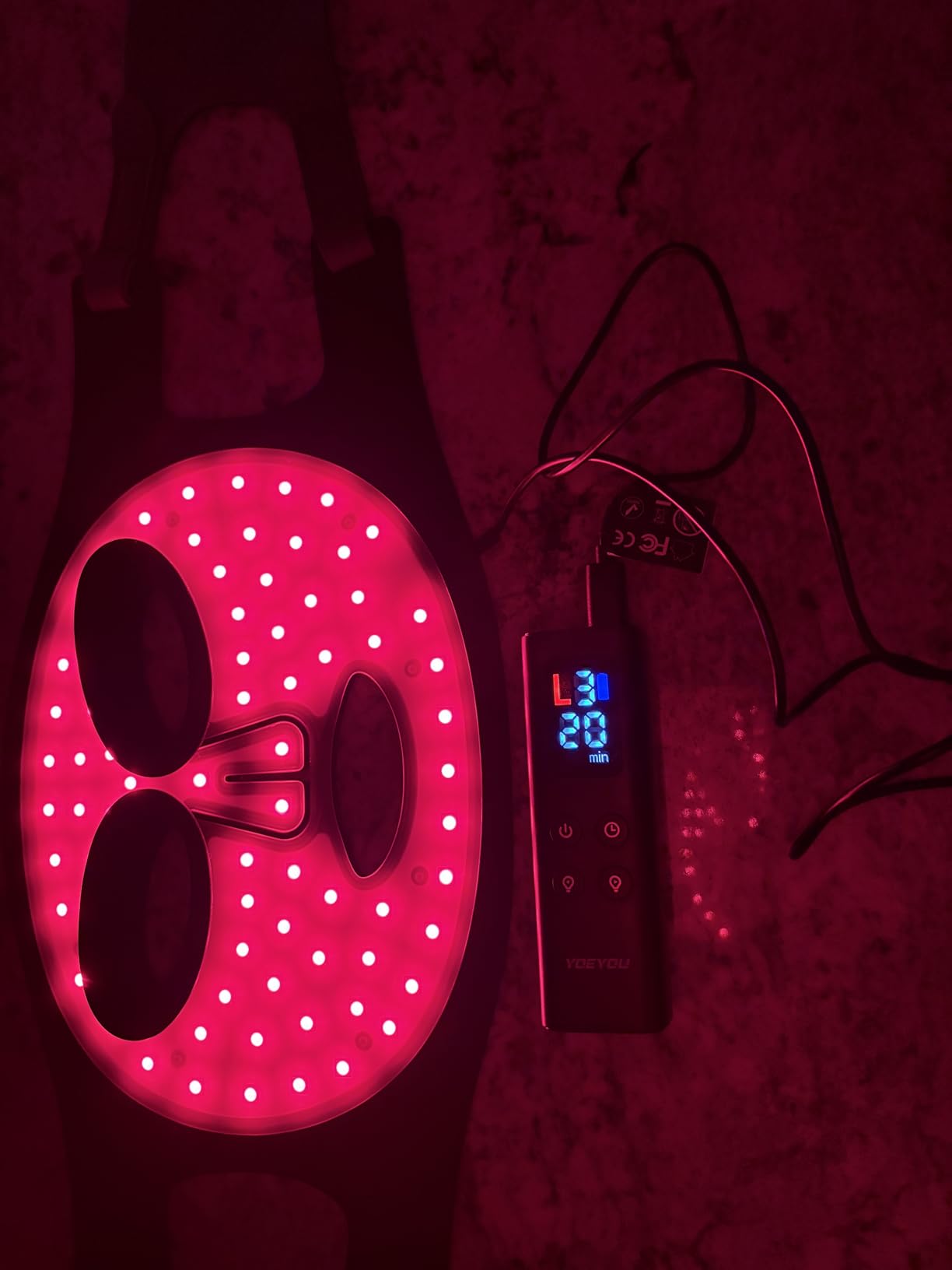 Red Light Therapy for Face, 850nm Near Infrared LED Face Mask, 4 Light Modes, Portable Rechargeable Red Light Therapy Mask Skincare Device customer photo 2