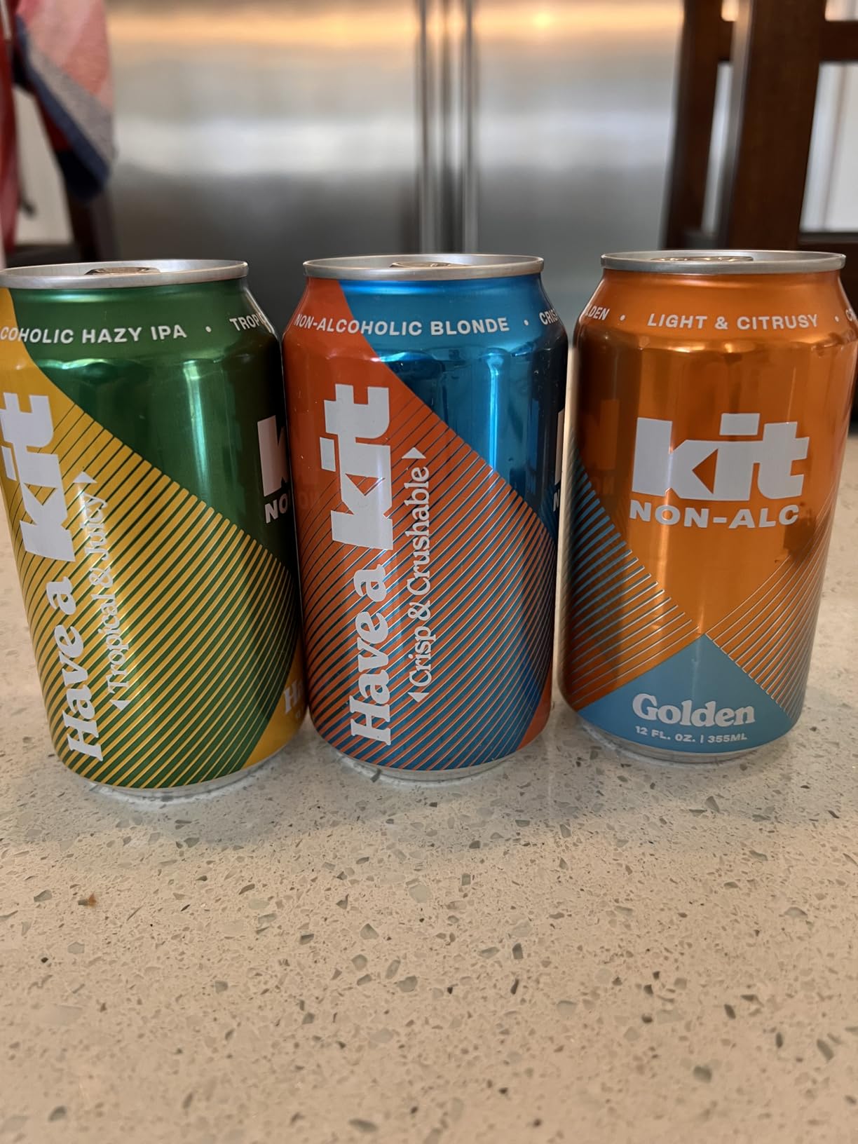 Kit Non-Alc - Non-Alcoholic Craft Beer - Variety 12pk Cans, Blonde, Hazy, Golden, 12 FL OZ, 4 Simple Ingredients - Gluten-Removed, Vegan Friendly, Dairy Free (Variety Pack) customer photo 1