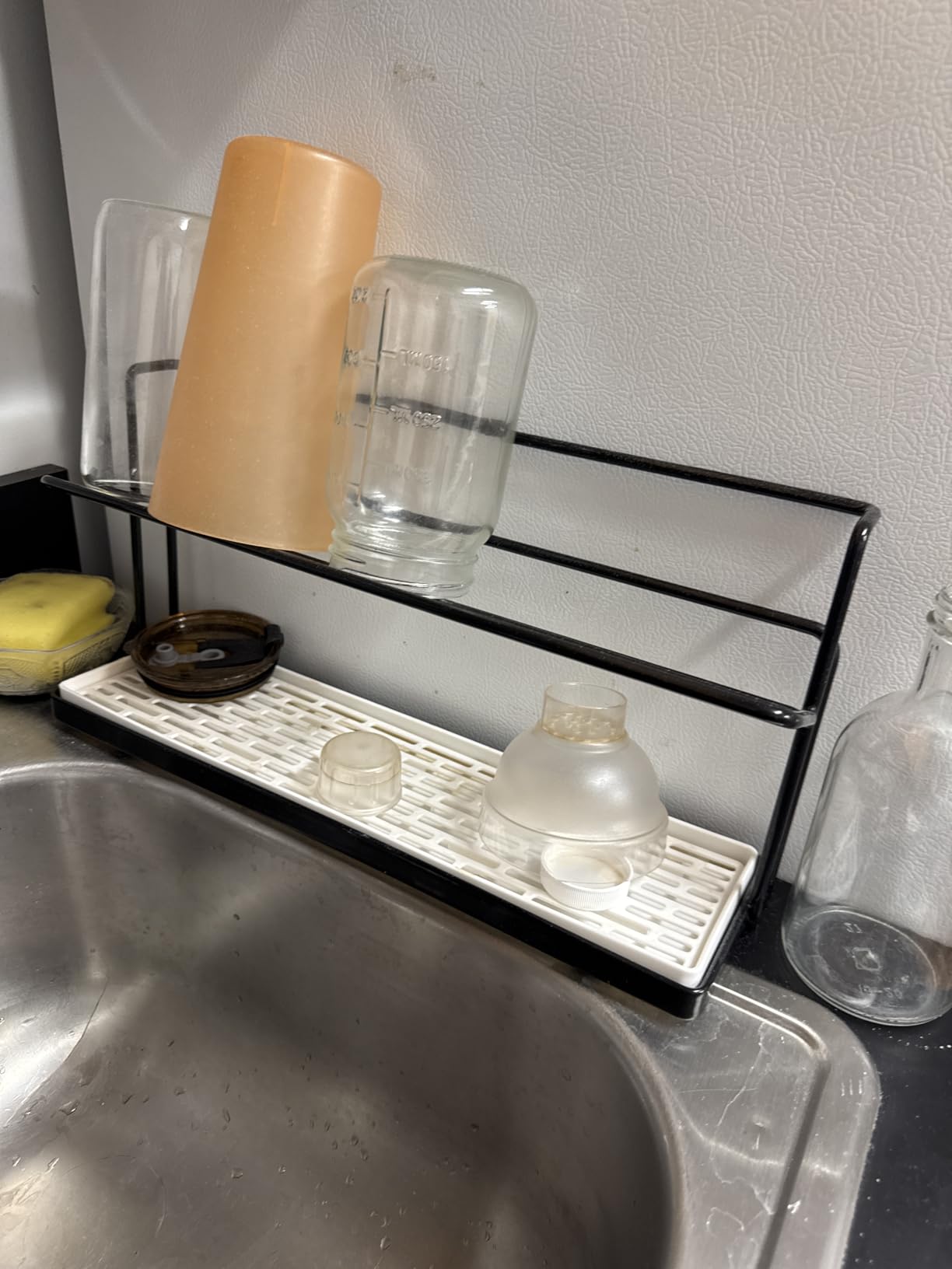 Water Bottle Drying Rack Cup Storage with Drain Tray Mug Organizer for Kitchen - 2 Tiers (Black) customer photo 1