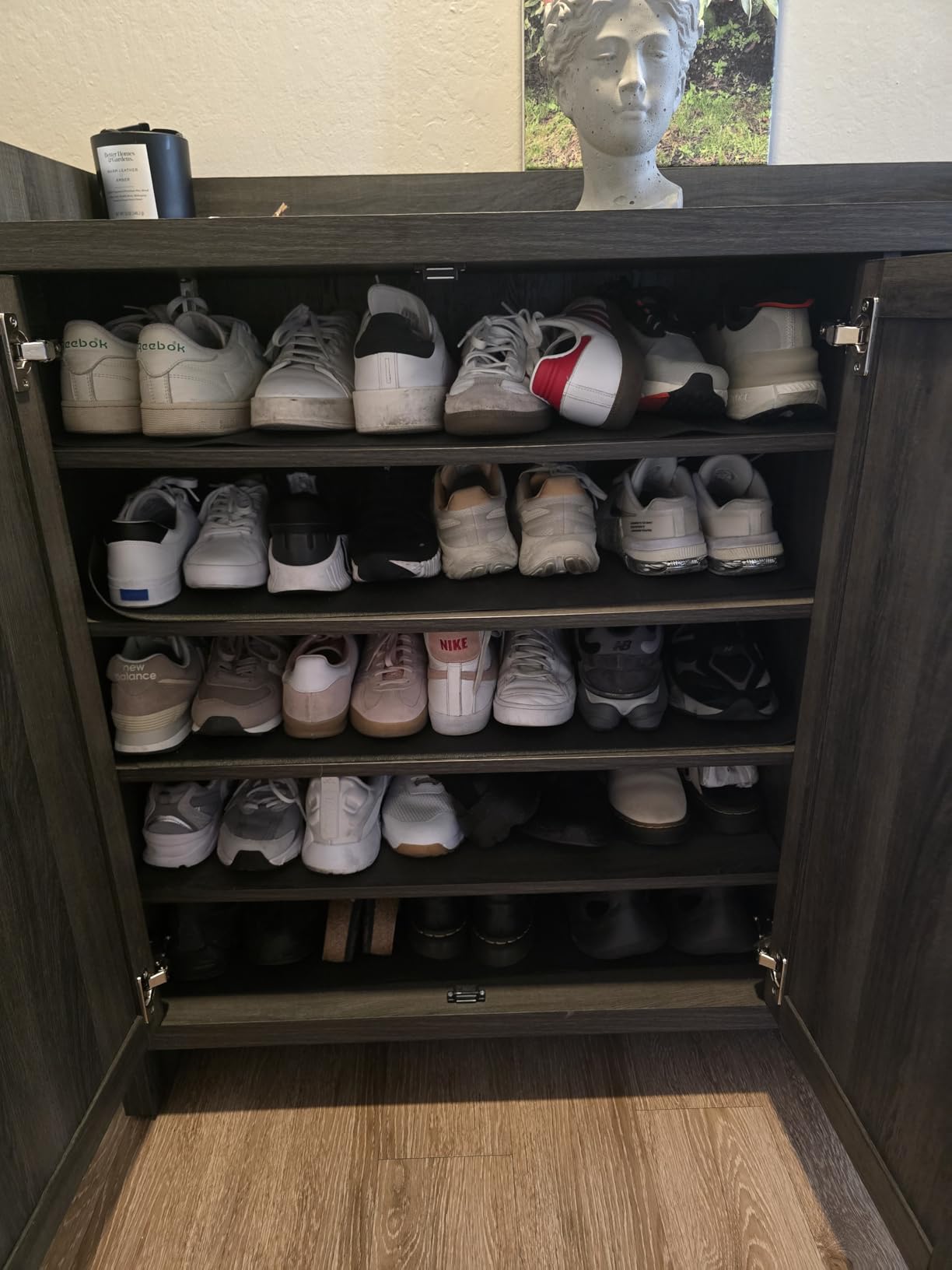 SICOTAS Shoe Storage Cabinet, 30 Pairs Rattan Shoe Cabinet Storage for Entryway, 6-Tier 41