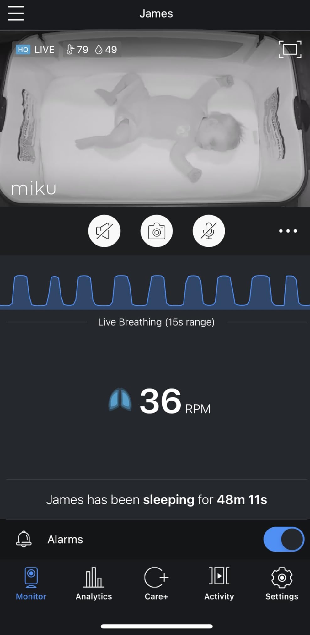 Miku Pro Smart Baby Monitor with Camera, Track Live Breathing with No Wearable, Real-Time Alerts, Sleep Analytics, 1080p Wi-Fi Video, Night Vision, and 2-Way Audio, Wall Mount Included customer photo 2