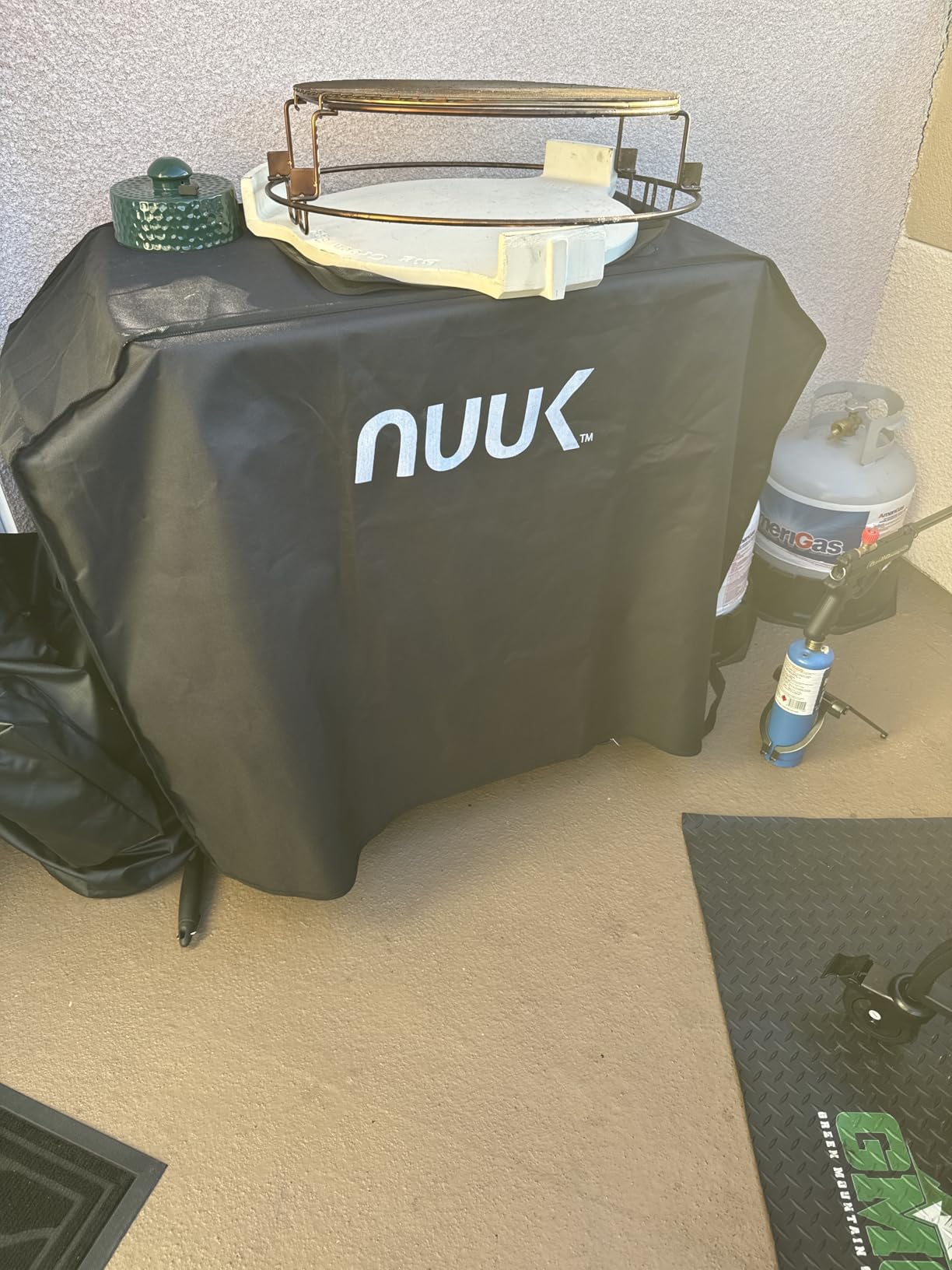 NUUK Grill Table with Storage Cabinet, Outdoor Bar Cart Pizza Oven Table with Wheels, Stainless Steel Top Kitchen Island 20