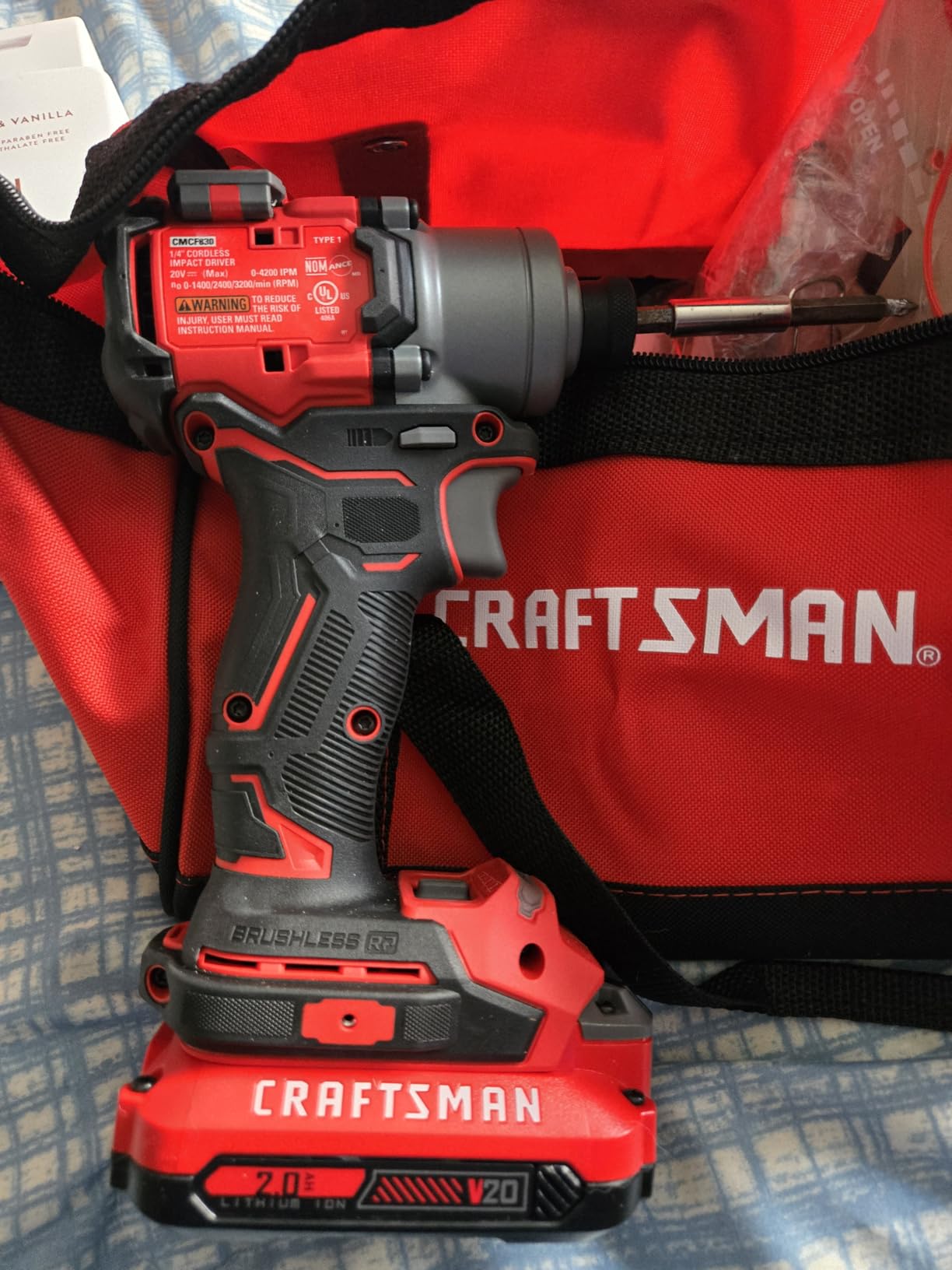 CRAFTSMAN V20 Cordless Brushless Impact Driver Set, 1/4 Impact Driver, Includes 2 Batteries and Charger (CMCF830D2) customer photo 1