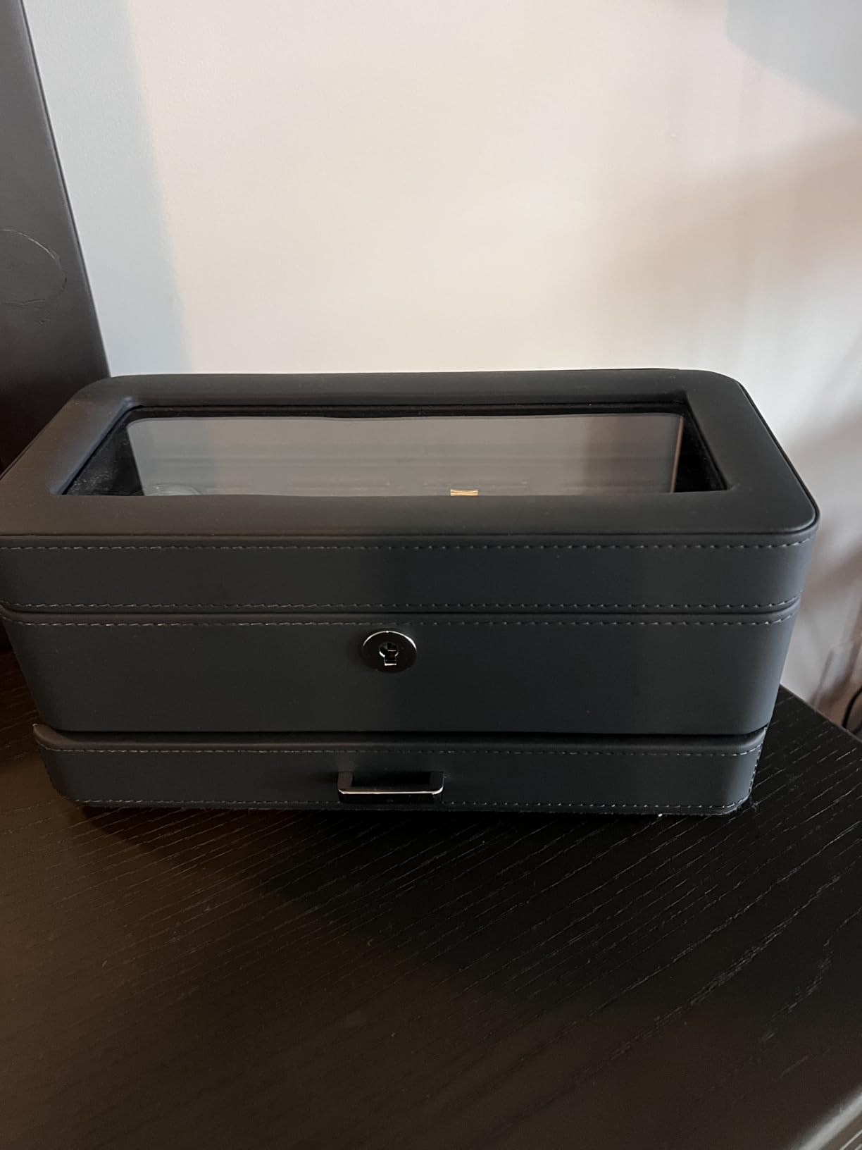 ROTHWELL 4 Slot Leather Watch Box with Valet Drawer - Luxury Case Display Jewelry Organizer, Locking Display Case Holder with Real Glass Top - Watch Box Organizer for Men & Women (Tan) customer photo 1