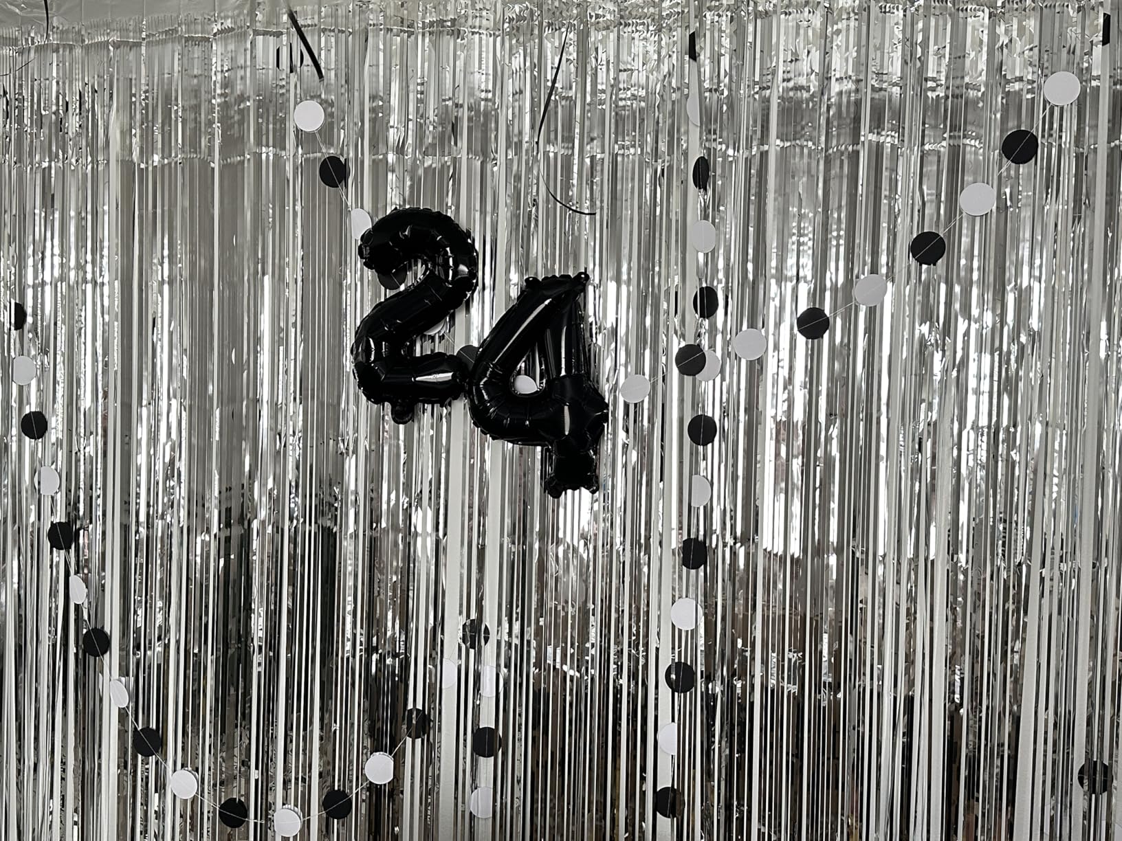 2 Pack 4th of July Decorations, 3.28 FT x 7.05 FT 250 Anniversary Tinsel Backdrop, Red Silver Blue Fringe Curtains Streamer Backdrop, Independence Day Photo Backdrop Party Supplies customer photo 2