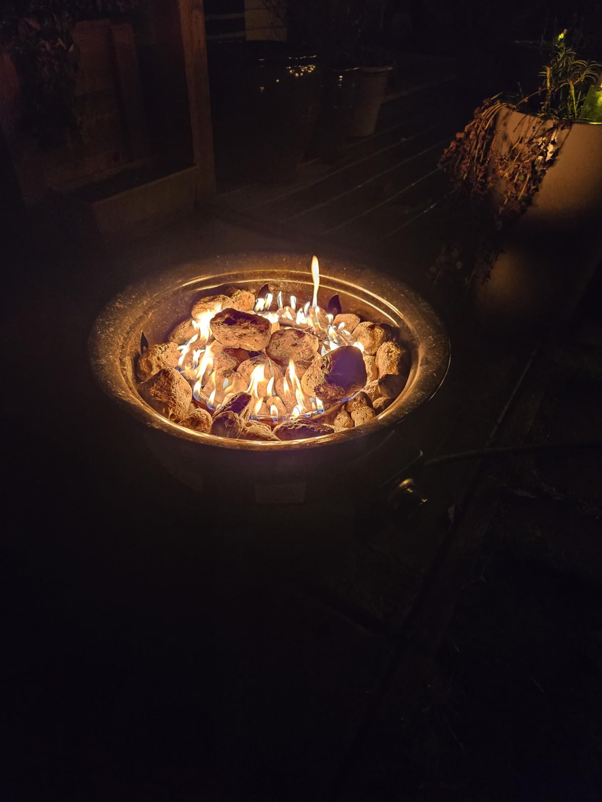 Ciays 21 Inch Propane Fire Pit with Grill Grate, Folding Legs, 58,000 BTU, Black, Metal, Round, Compatible with Propane customer photo 1