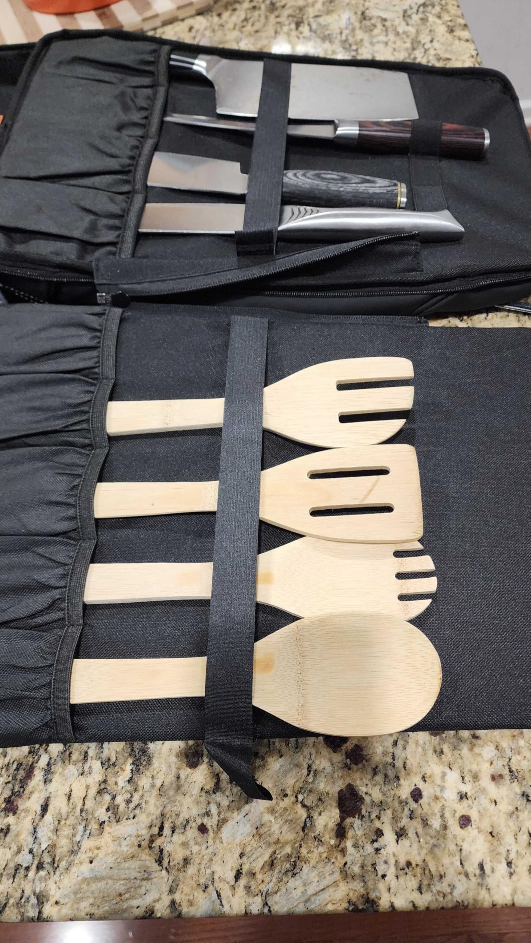 Chef Sac Knife Bag Backpack, Chef Knife Bag with 21 Plus Pockets for Knives and Tools, Knife Case for Chefs and Culinary Students, Black customer photo 2