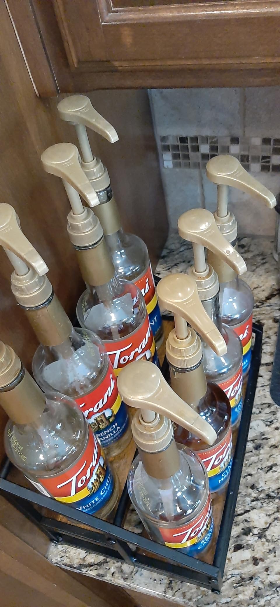 Coffee Syrup Rack Organizer, 3-Tier 12 Bottles Syrup Rack for Coffee Bar,Syrup Stand for Kitchen Coffee Station,Syrup Holder,Liquor Bottle Display Shelf customer photo 1