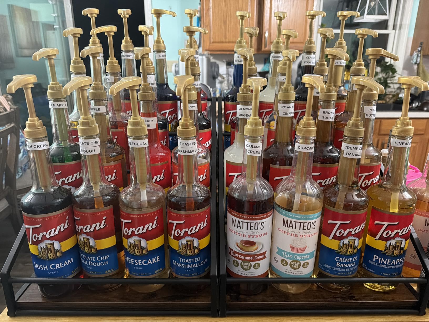 Coffee Syrup Rack Organizer, 3-Tier 12 Bottles Syrup Rack for Coffee Bar,Syrup Stand for Kitchen Coffee Station,Syrup Holder,Liquor Bottle Display Shelf customer photo 2