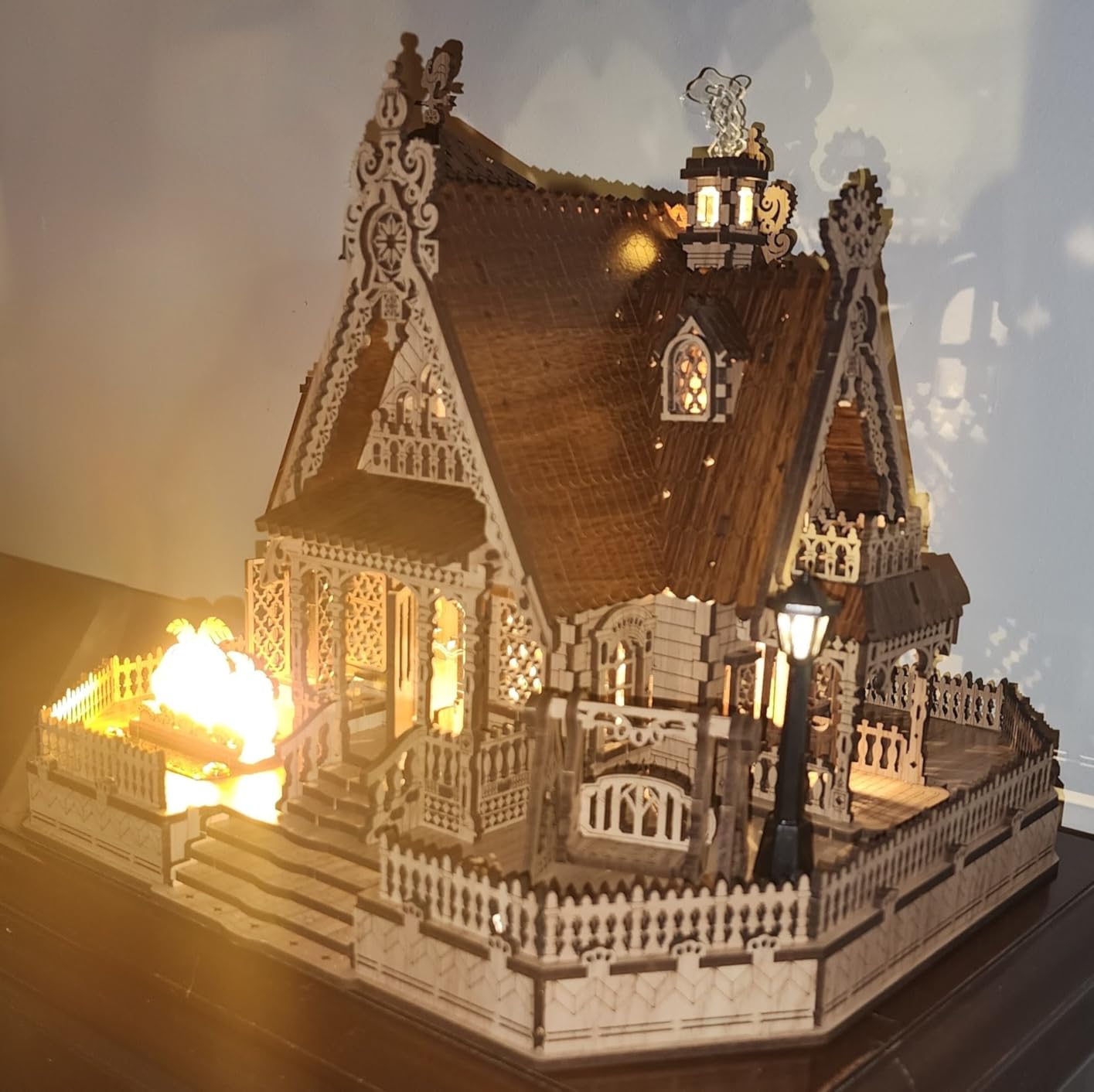 3D Wood Puzzle Countryside Cottage Model - DIY Miniature Building Kit with Spark LED Lights - Craft Rural Architecture Home Décor Gift for Adults customer photo 1