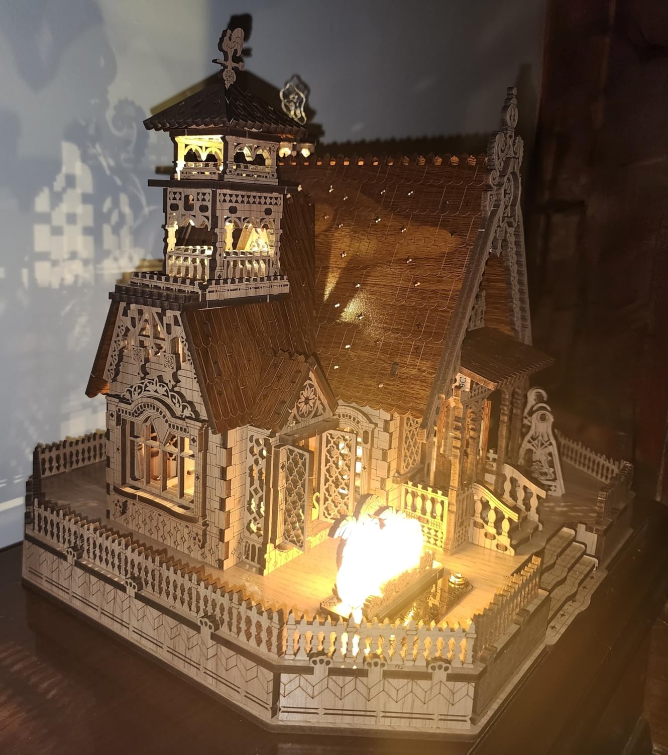 3D Wood Puzzle Countryside Cottage Model - DIY Miniature Building Kit with Spark LED Lights - Craft Rural Architecture Home Décor Gift for Adults customer photo 2