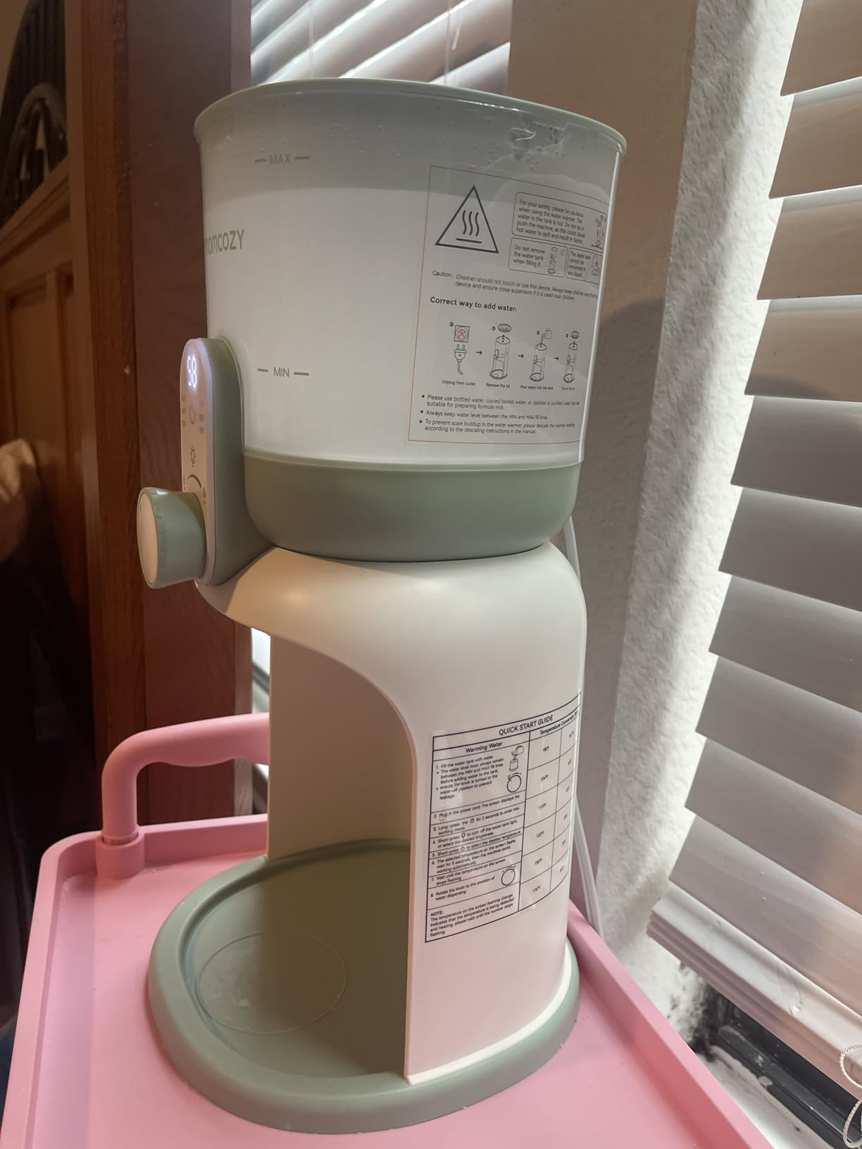 Momcozy Instant Water Warmer for Making Formula, Dual Lights for Night Feedings, 57 fl oz Large Capacity Detachable Tank, 6 Temperature Settings Water Dispenser, Breastfeeding Essentials customer photo 1