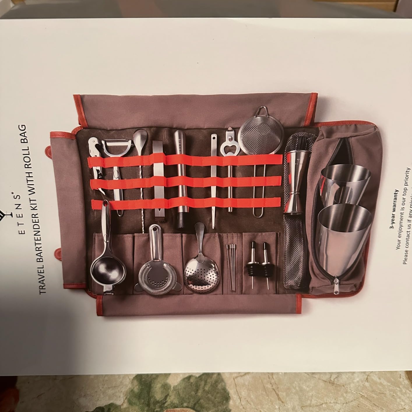 Travel Bartender Kit - 22-Pc Bartending Kit with Bar Tools Bartender Accessories, Waxed Canvas Tool Bag - Professional Stainless Steel Bar Tools Set with Standard Jigger, Unbreakable Squeezer customer photo 1