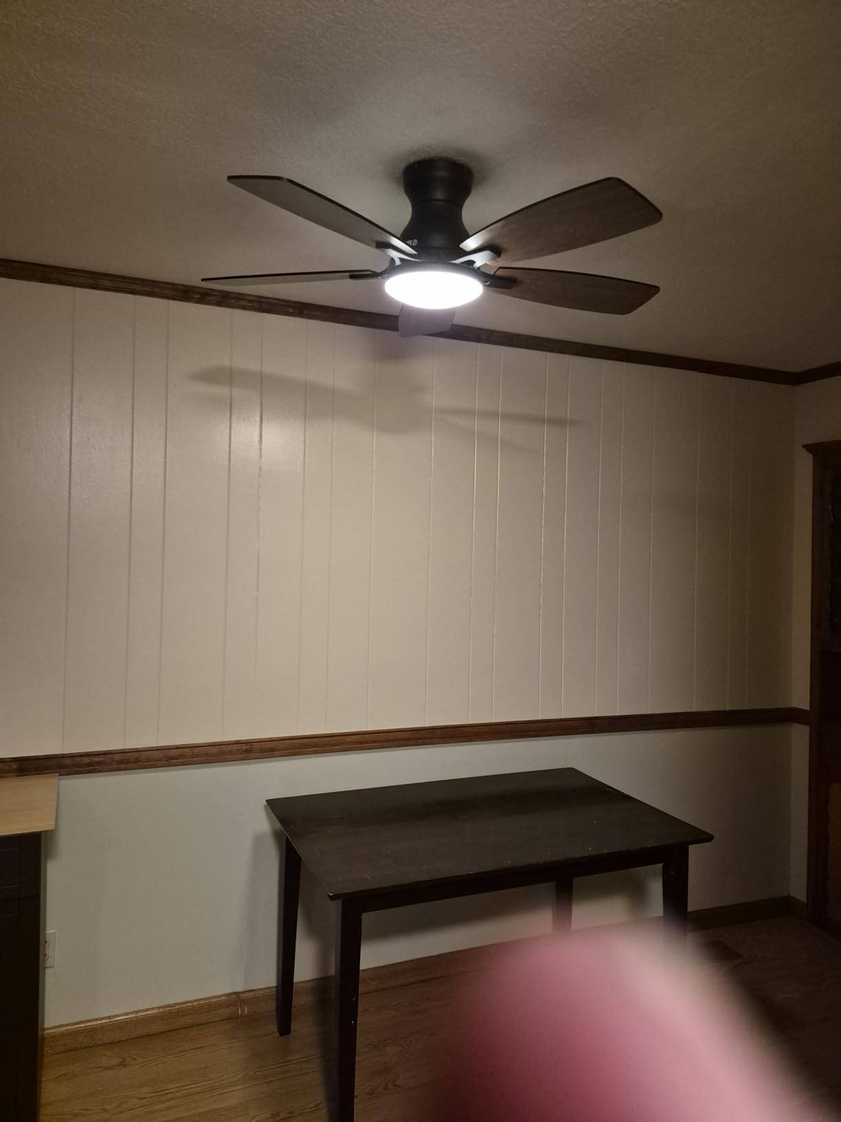 52inch Ceiling Fans with Lights, Low Profile Ceiling Fan with Light and Remote/APP Control, DC Reversible Motor, Noiseless, Flush Mount, Brown Ceiling Fan for Bedroom Indoor/Outdoor Use customer photo 1
