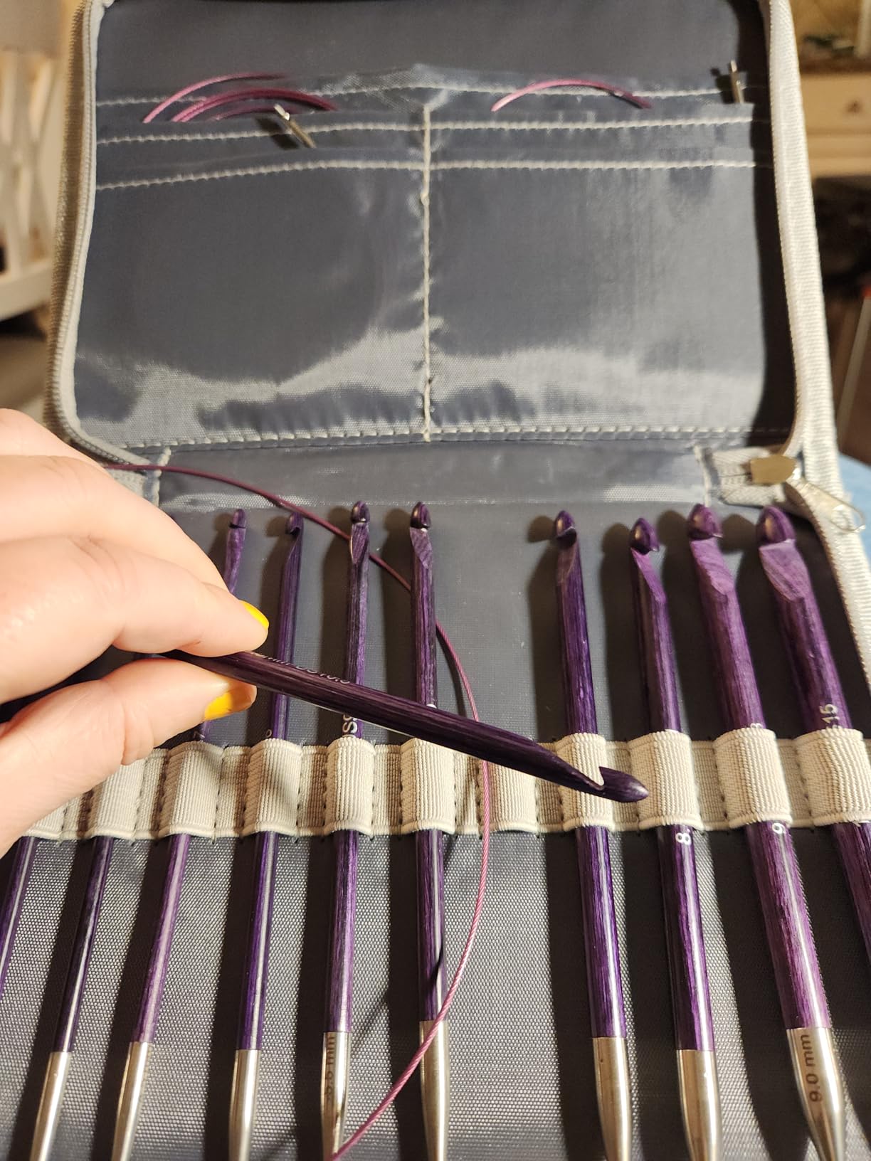 Svartur Tunisian Crochet Hooks Set with Cable, Afghan Crochet Hooks Interchangeable, Size from 3mm-10mm Aluminium Crochet Knitting Needles for Crocheting customer photo 2