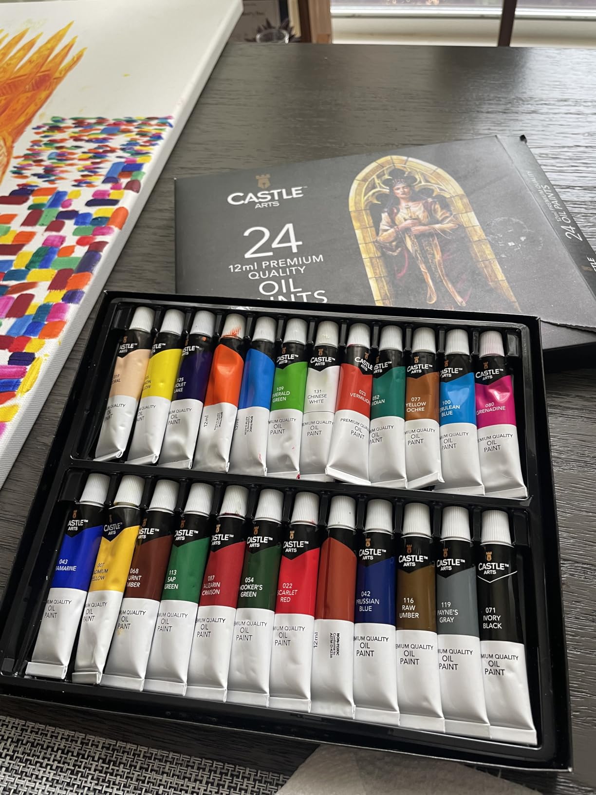 Castle Art Supplies 24 X 12ML Oil Paint Set | Great Value Set for Adult Artists, Beginners and Advanced | Vibrant Variety of Smooth-to-Use Colors | in Impressive Presentation Box with Tutorial customer photo 2