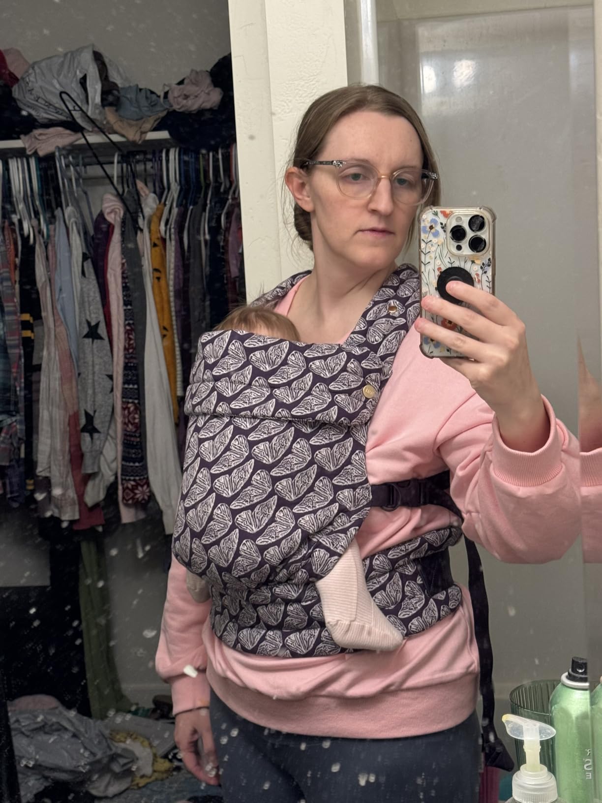 Mabe Monarch Ergonomic Baby Carrier - Premium Cotton Soft Structured Newborn to Toddler Carrier with Hip-Healthy Design, 3 Carry Positions (7-35lbs), Lightweight & Breathable, Evergreen Check customer photo 1