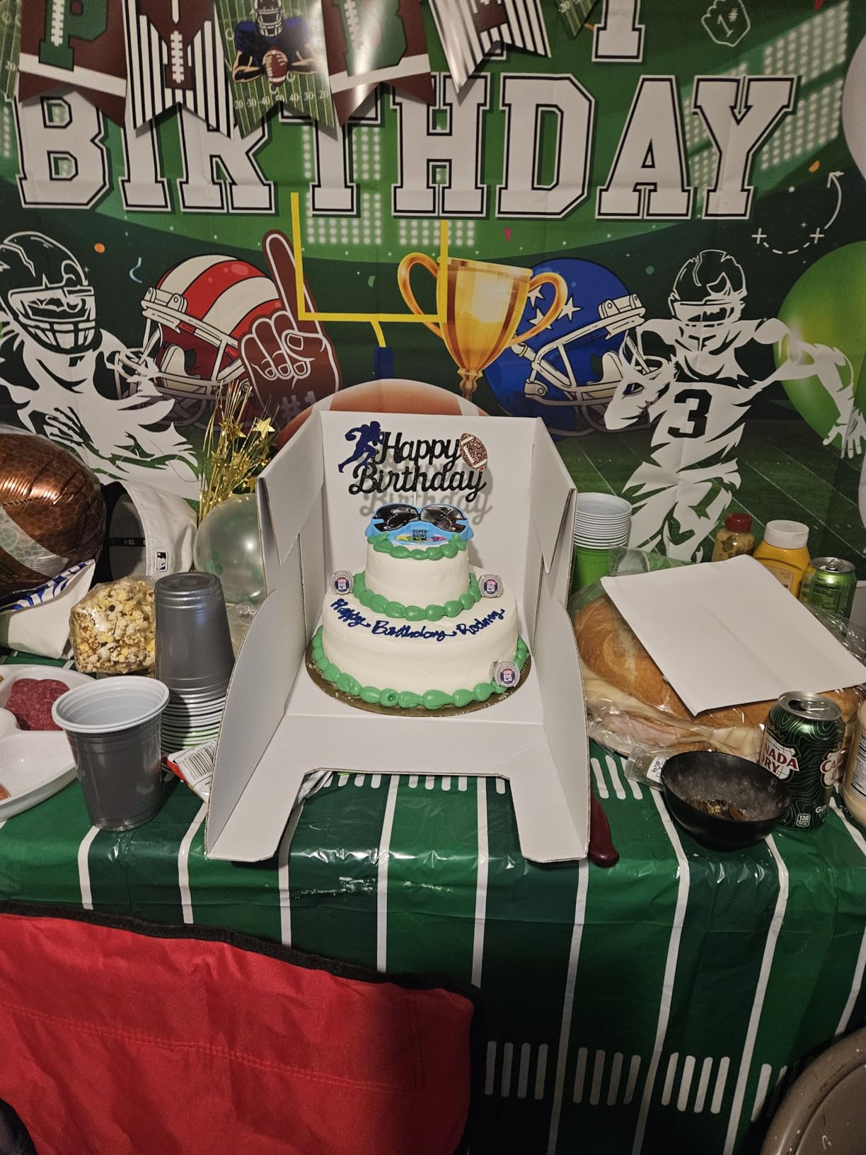 Football Birthday Party Decorations Superbowl Football Party Decoration Supplies Include Balloon Arch Kit Birthday Banner Backdrop Touchdown Tablecloth for Football Game Day Tailgate Party customer photo 1