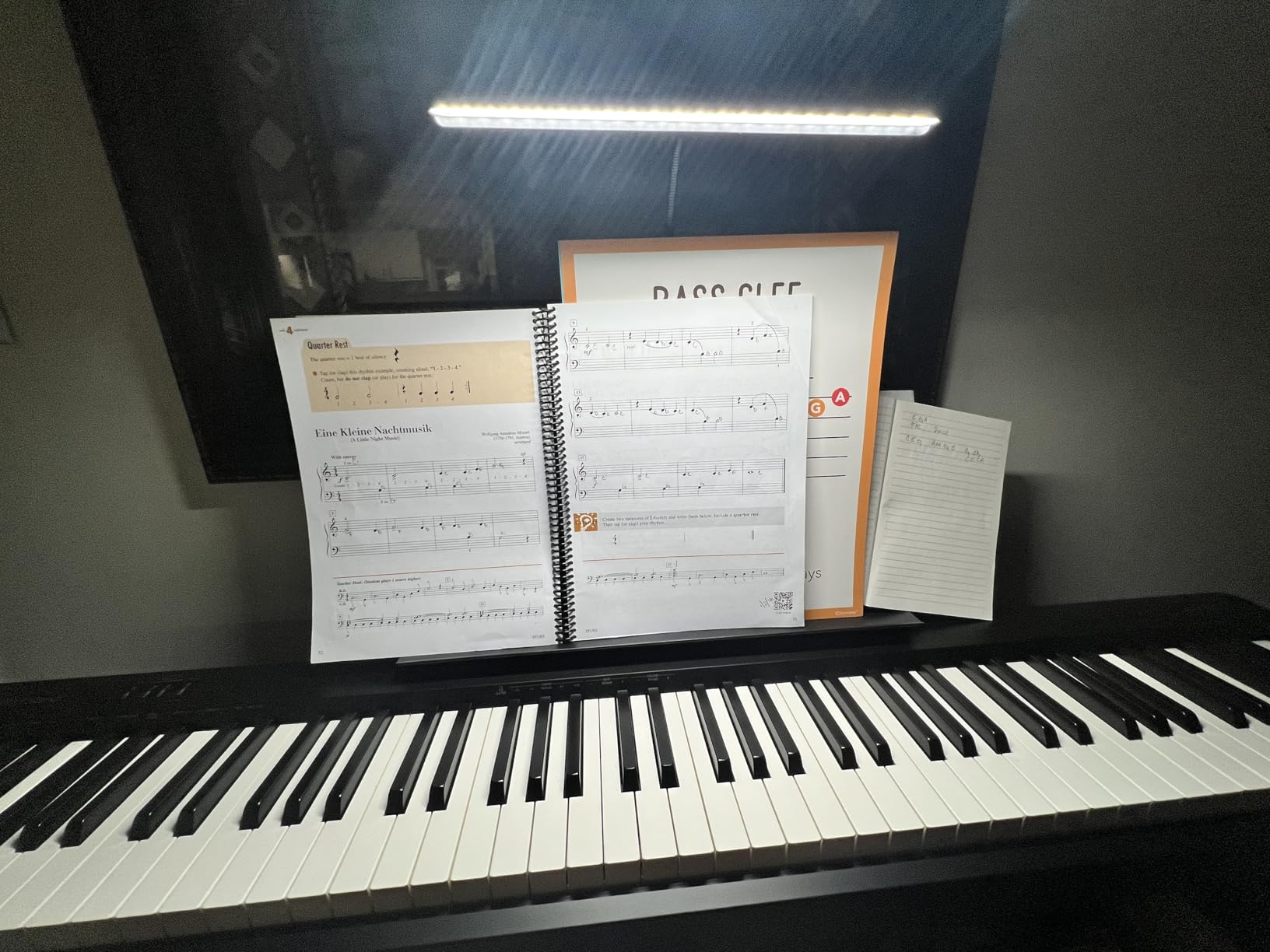 Vekkia Professional 88 LED Rechargeable Music Stand Light - Foldable Clip-on Lamp, Eye-Protective, 5 Brightness & 3 Color Temp Adjustments, for Piano, Reading customer photo 1
