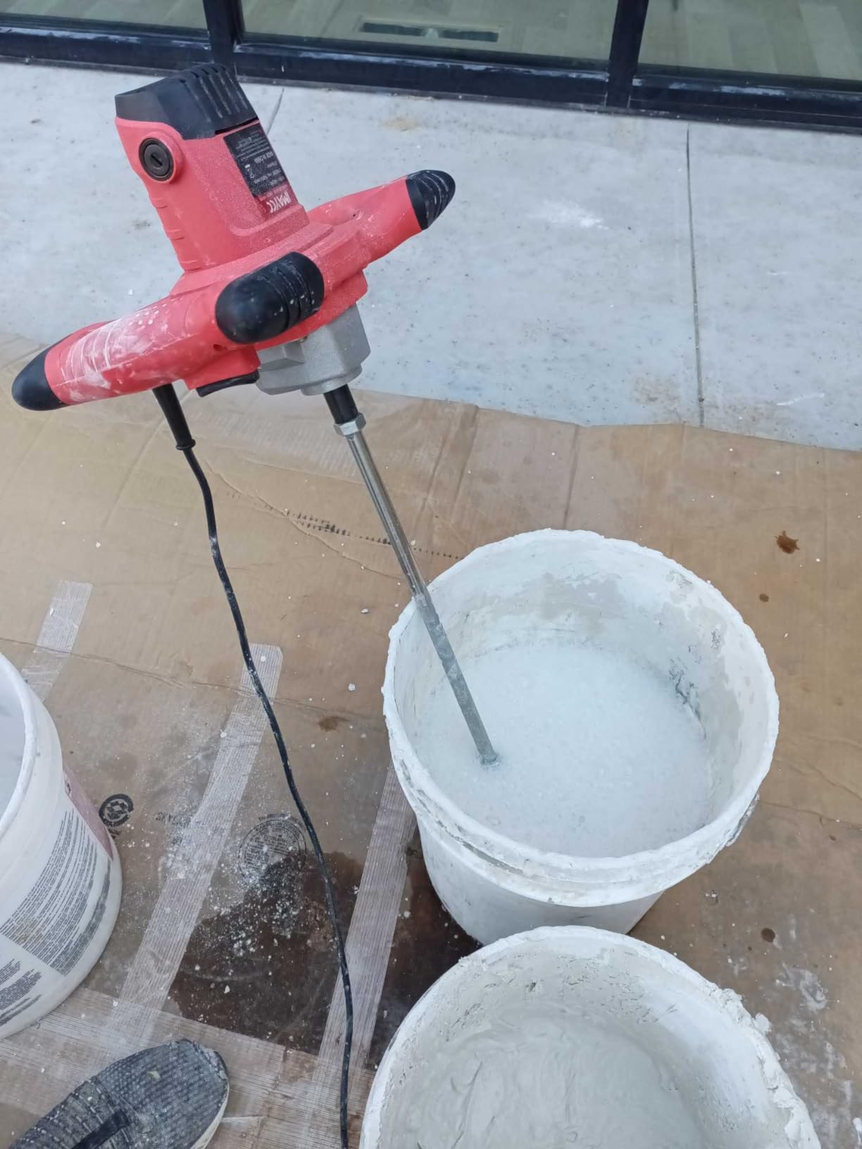 IMAYCC Cement Mixer 2100W, Portable Concrete Mixer, 110V Handheld Mud Mixer for Mortar, Paint, Grout, Plaster, Thinset, Fodder Stirring Tool customer photo 1