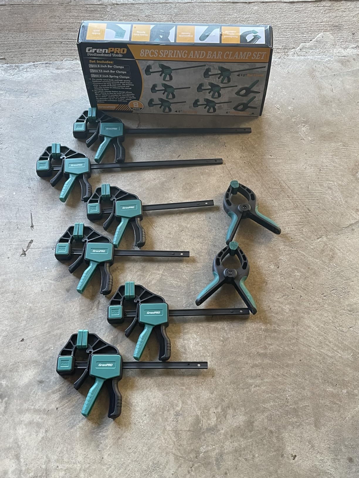 GRENPRO 8-Pack Bar Clamps for Woodworking, 12