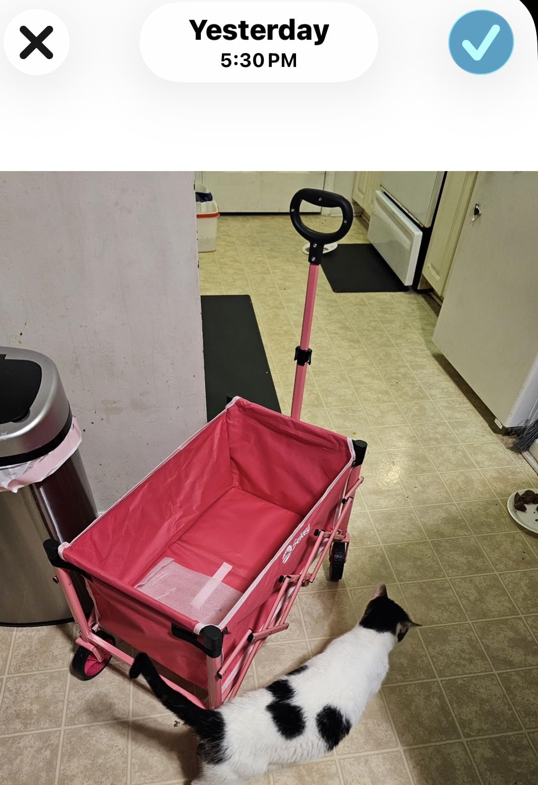Sekey Collapsible Foldable Wagon with 330lbs Weight Capacity, Heavy Duty Folding Wagon Cart with Big All-Terrain Wheels & Drink Holders. Black customer photo 2