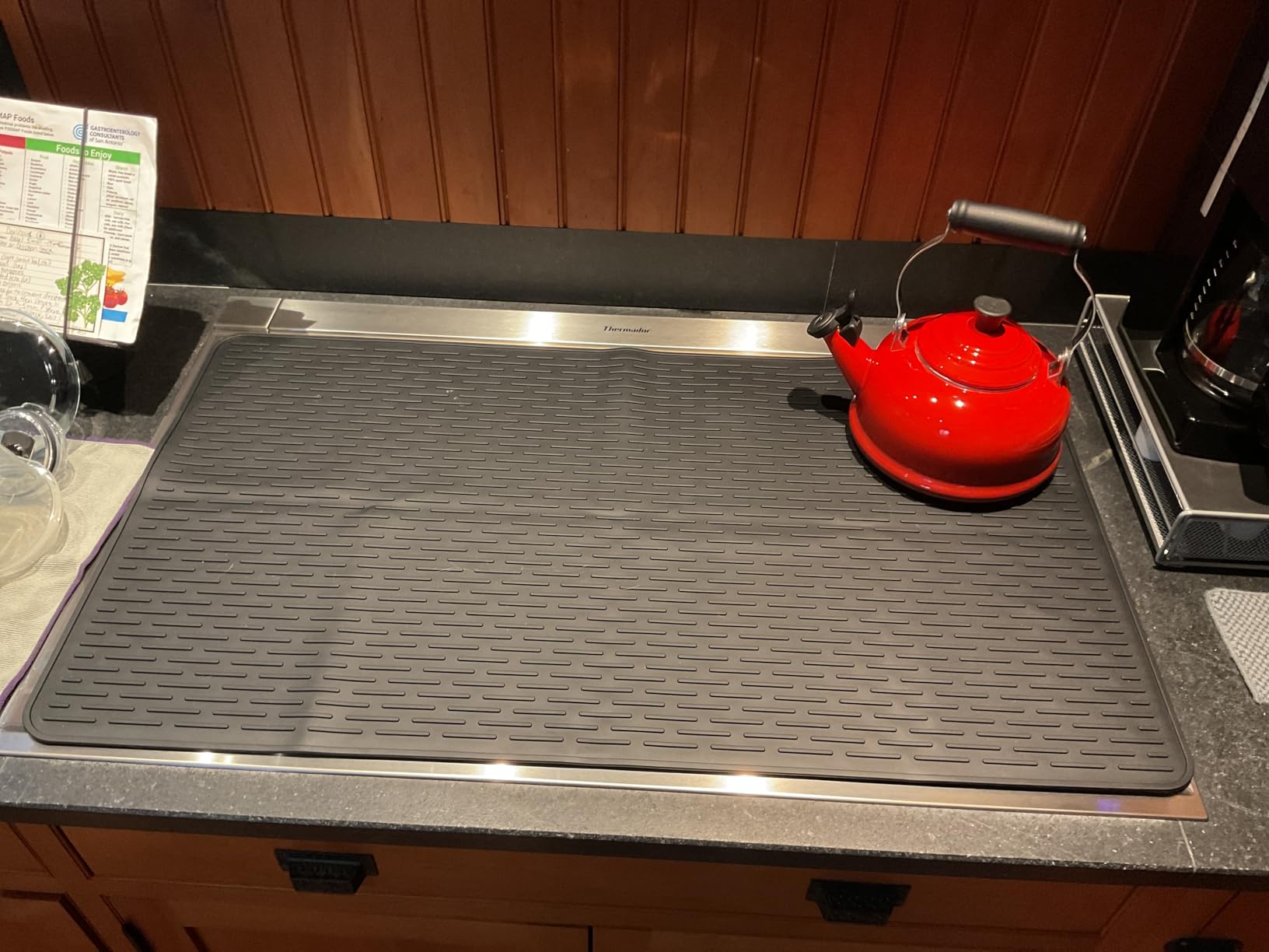 Stove Top Cover for Electric Stove- Range Covers for Electric Stove, Silicone XXL Dish Drying Mat, Glass Cooktop Covers, Flat RV Range top Mats (Black, 28