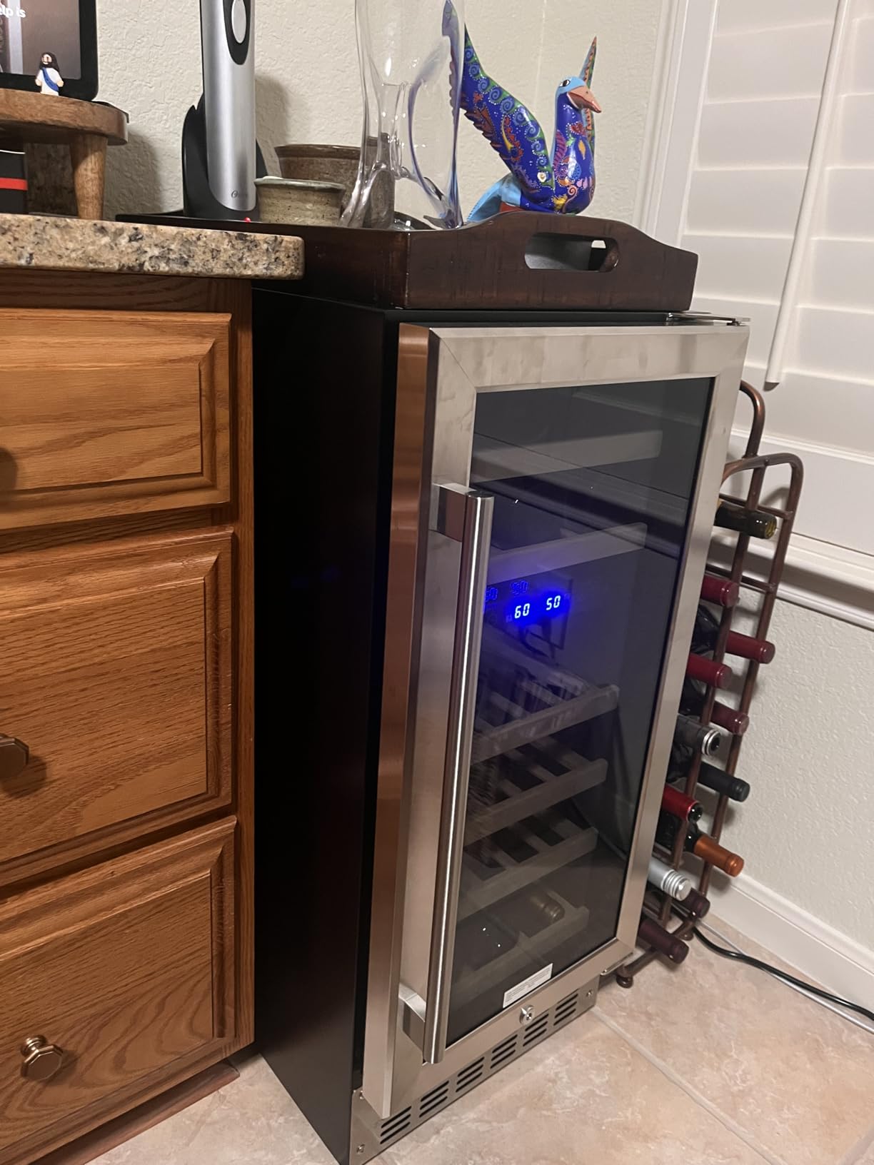 Antarctic Star Wine Fridge, 15 Inch Wine Cooler Refrigerator Under Counter(41-68°F), 28 Bottles Built-in Dual Zone & Freestanding Wine Refrigerator with Stainless Steel & Double-Layer Tempered Glass Door customer photo 2