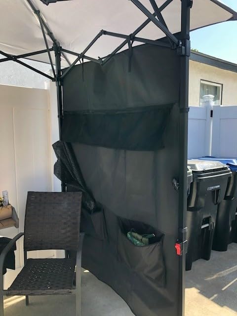 ABCCANOPY 8x5 Pop Up Grill Gazebo - Outdoor BBQ Canopy with Shelf & Sidewall, Portable Barbeque Shelter with 2 Magnetic LED Lights, Carry Bag for Patio Garden Events Picnic Grilling, Brown customer photo 2