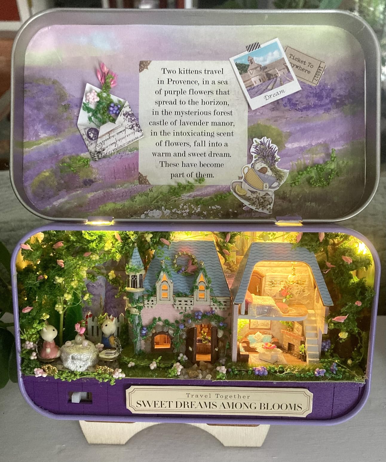 MAGQOO Miniature Dollhouse Kit Box Theater Kit Miniature Room Kit 3D DIY Wooden Doll House Kit with Furniture 1:100(Cherry Blossoms) customer photo 1