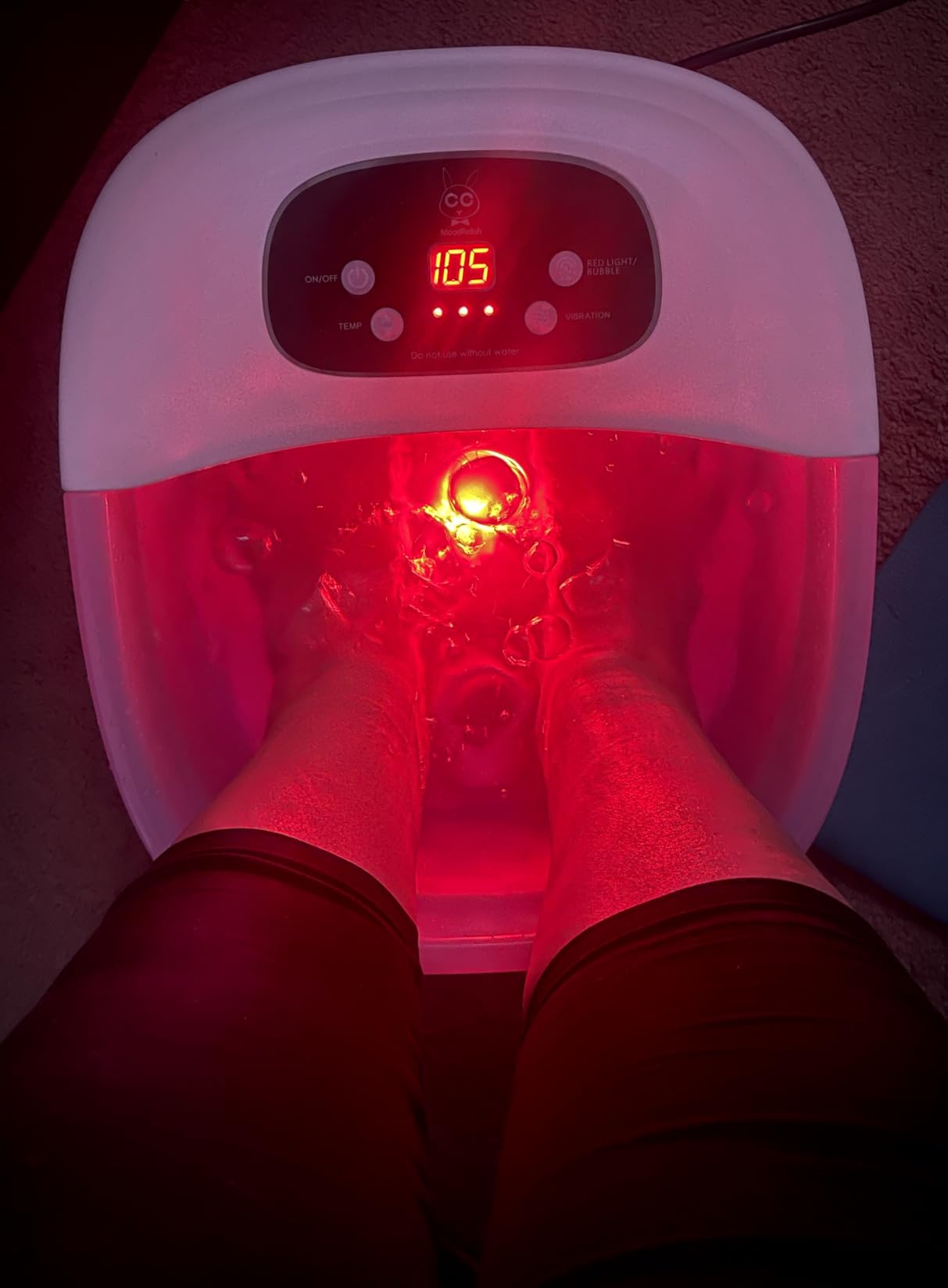 Foot Spa Bath Massager with Heat Bubbles and Vibration Massage and Jets, 16 OZ Calming Lavender Foot Soak Epsom Salt, Foot Soaker with Red Light, 22 Massage Rollers, Adjustable Temp - Grey customer photo 1