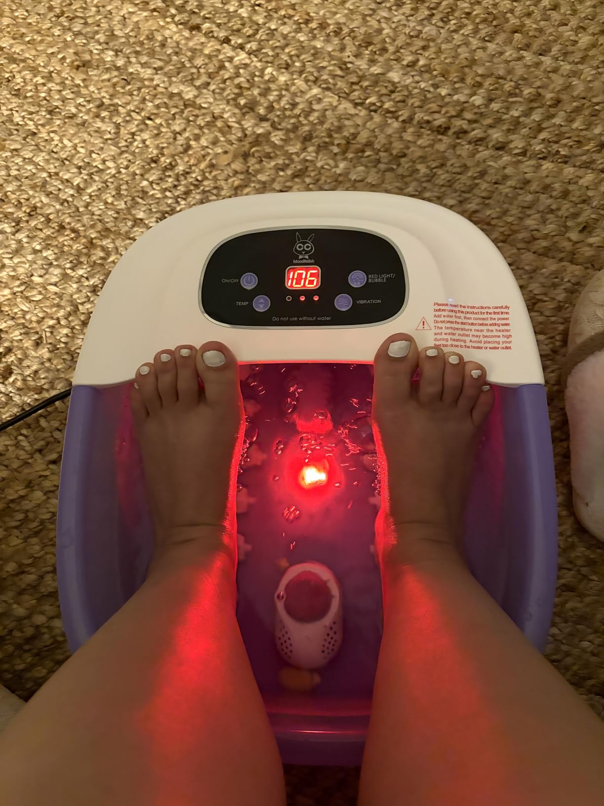 Foot Spa Bath Massager with Heat Bubbles and Vibration Massage and Jets, 16 OZ Calming Lavender Foot Soak Epsom Salt, Foot Soaker with Red Light, 22 Massage Rollers, Adjustable Temp - Grey customer photo 2
