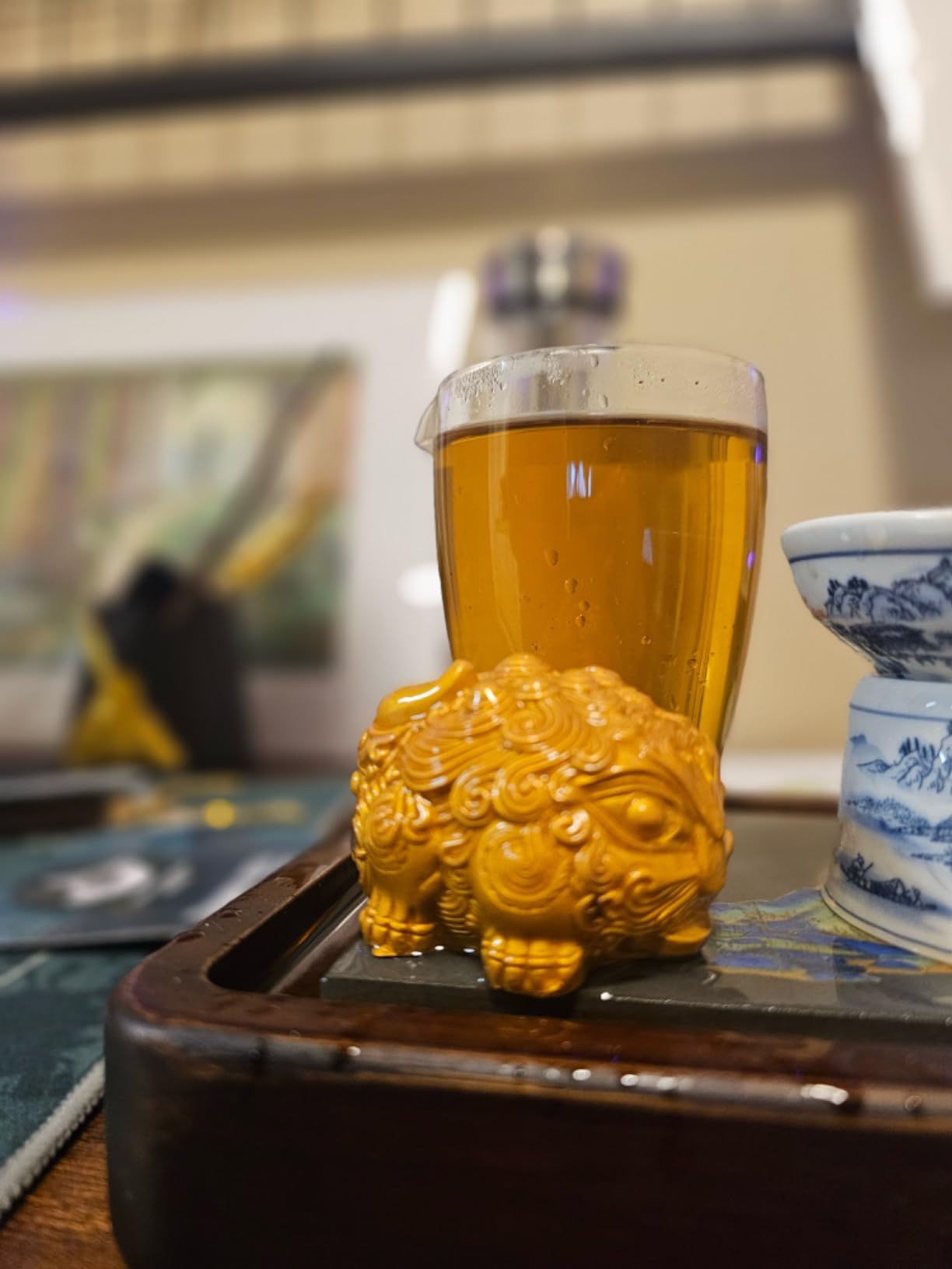 ICHAG Tea Pet Small Figurine, 茶宠 Color Changing Chinese Teapet for Desk Decoration, Cute Kungfu Teas Ornament Accessories with Feng Shui Good Luck Charm, Gifts for Tea Lover Friends (Fish-Two pics) customer photo 2
