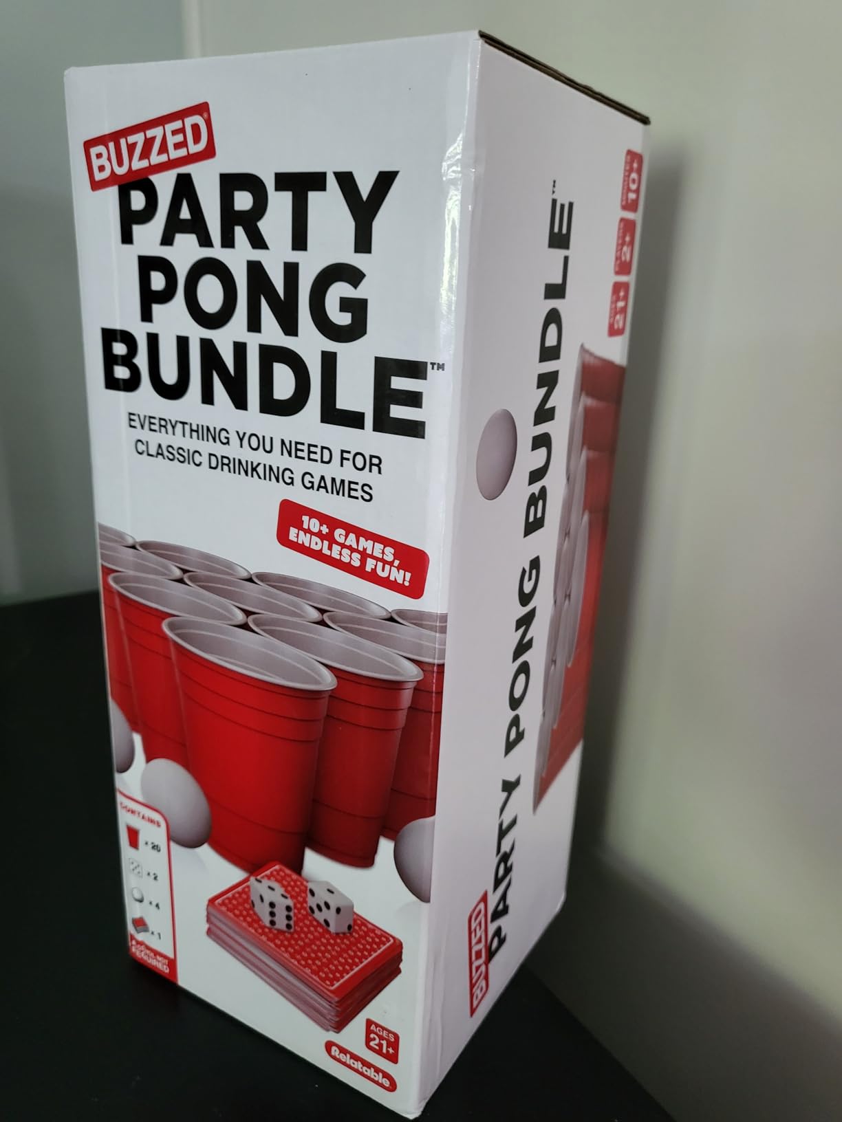 Buzzed: Party Pong Bundle Drinking Kit by Relatable, Fun Outdoor or Indoor Drinking Game Set with Ping Pong Balls & Gear for 10+ Classic Games customer photo 1