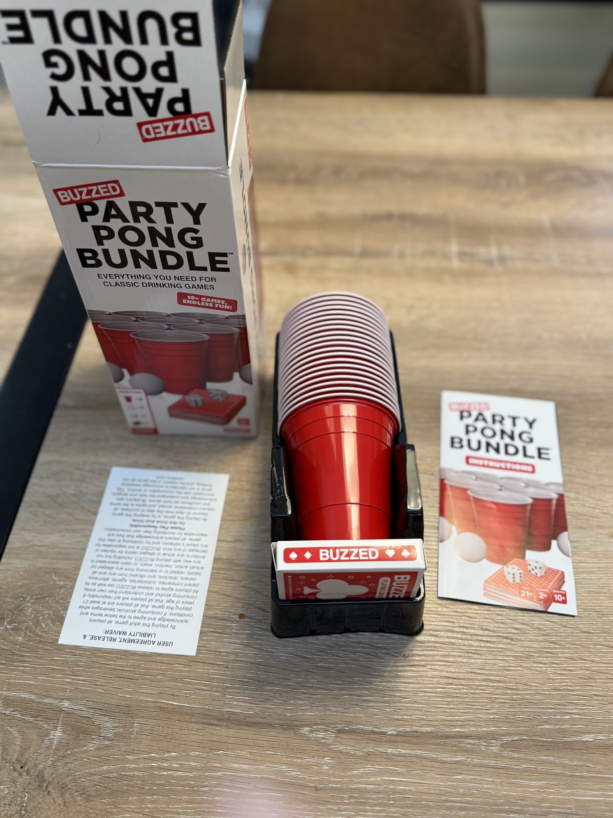 Buzzed: Party Pong Bundle Drinking Kit by Relatable, Fun Outdoor or Indoor Drinking Game Set with Ping Pong Balls & Gear for 10+ Classic Games customer photo 2