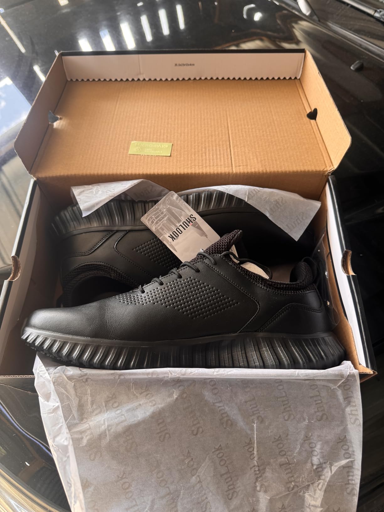 SHULOOK Men's Non Slip Work Shoes Lace Up Slip Resistant Sneakers Waterproof Food Service Kitchen Chef Restaurant Slip On Walking Shoes Lightweight Comfortable Nursing Shoes Working Footwear customer photo 2