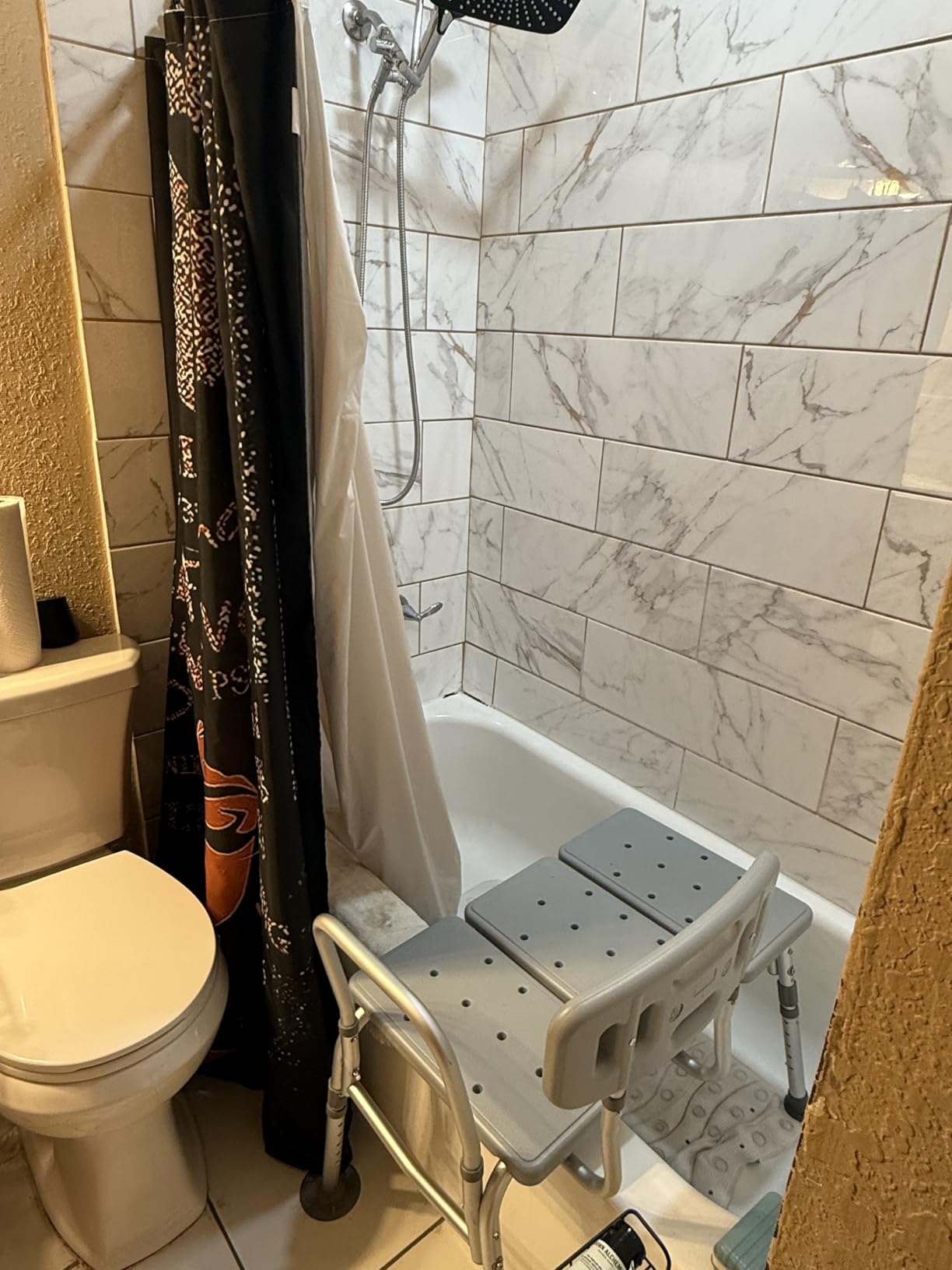 HOMLAND Tub Transfer Bench for Bathtub, 400 lbs Heavy Duty Shower Chair with Backrest, Slip-Resistant Feet, Height Adjustable Shower Bench Shower Seat for Elderly and Disabled customer photo 1