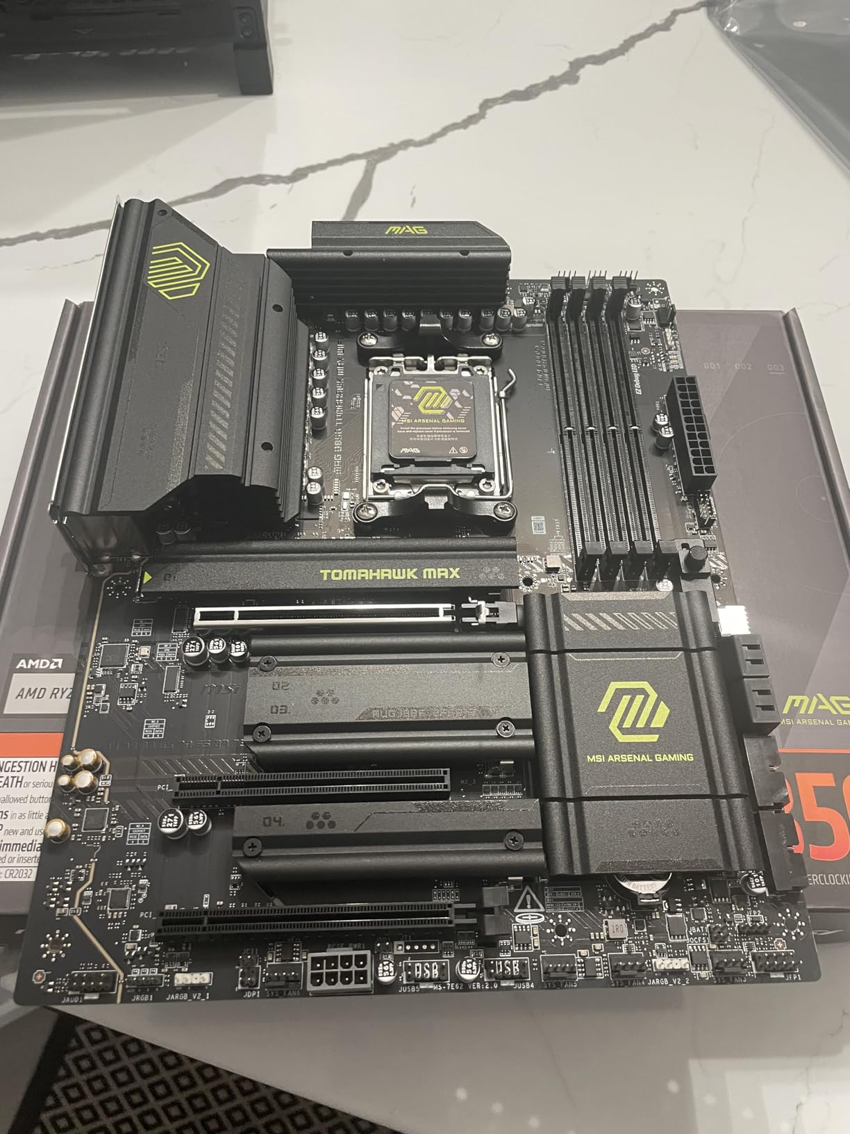 MSI MAG B850 Tomahawk MAX WiFi Motherboard, ATX - Supports AMD Ryzen 9000/8000/7000 Processors, AM5-80A SPS VRM, DDR5 Memory Boost 8400+ MT/s (OC), PCIe 5.0 x16, M.2 Gen5, Wi-Fi 7, 5G LAN customer photo 1
