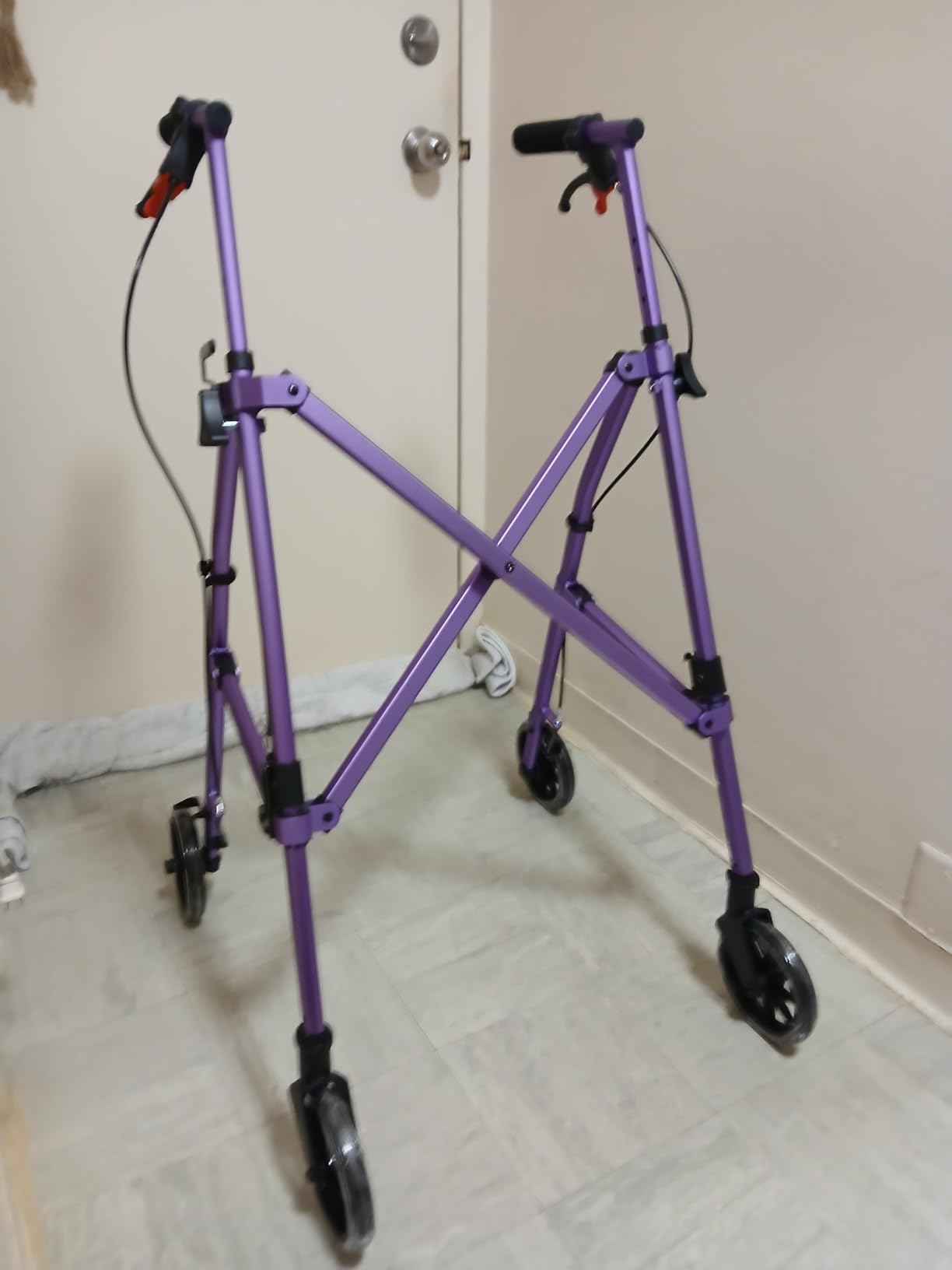 Vive Mobility Lightweight Walker for Seniors - Narrow, Folding Walker w/Wheels for Small & Tight Spaces - Light Weight for Balance, Compact Doorways, Foldable - Portable & Collapsible for Travel customer photo 1