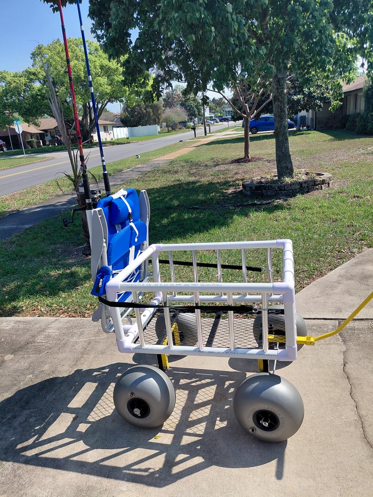 VEVOR 500 Lbs Steel Garden Cart, Heavy Duty Garden Wagon Cart Pullable on Wheels, Metal Yard Utility Wagon Carts with 10